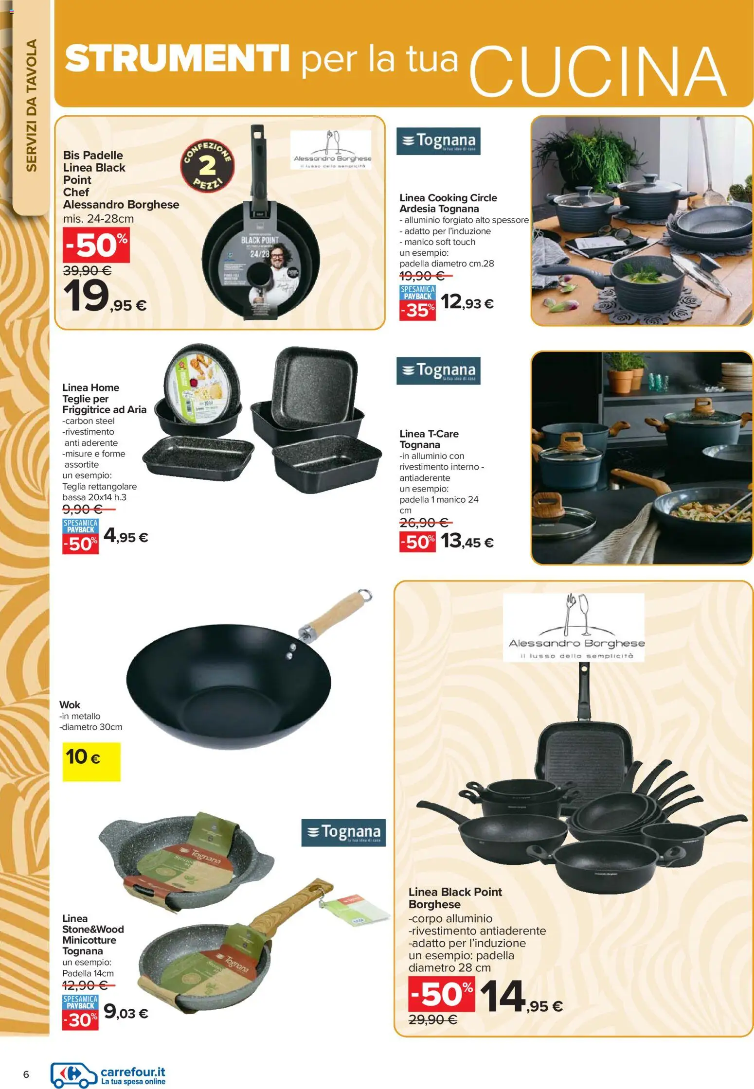 Volantino Carrefour del 16.02.2026 | Pagina: 6 | Prodotti: Friggitrice ad aria, Teglia, Padella, Alluminio