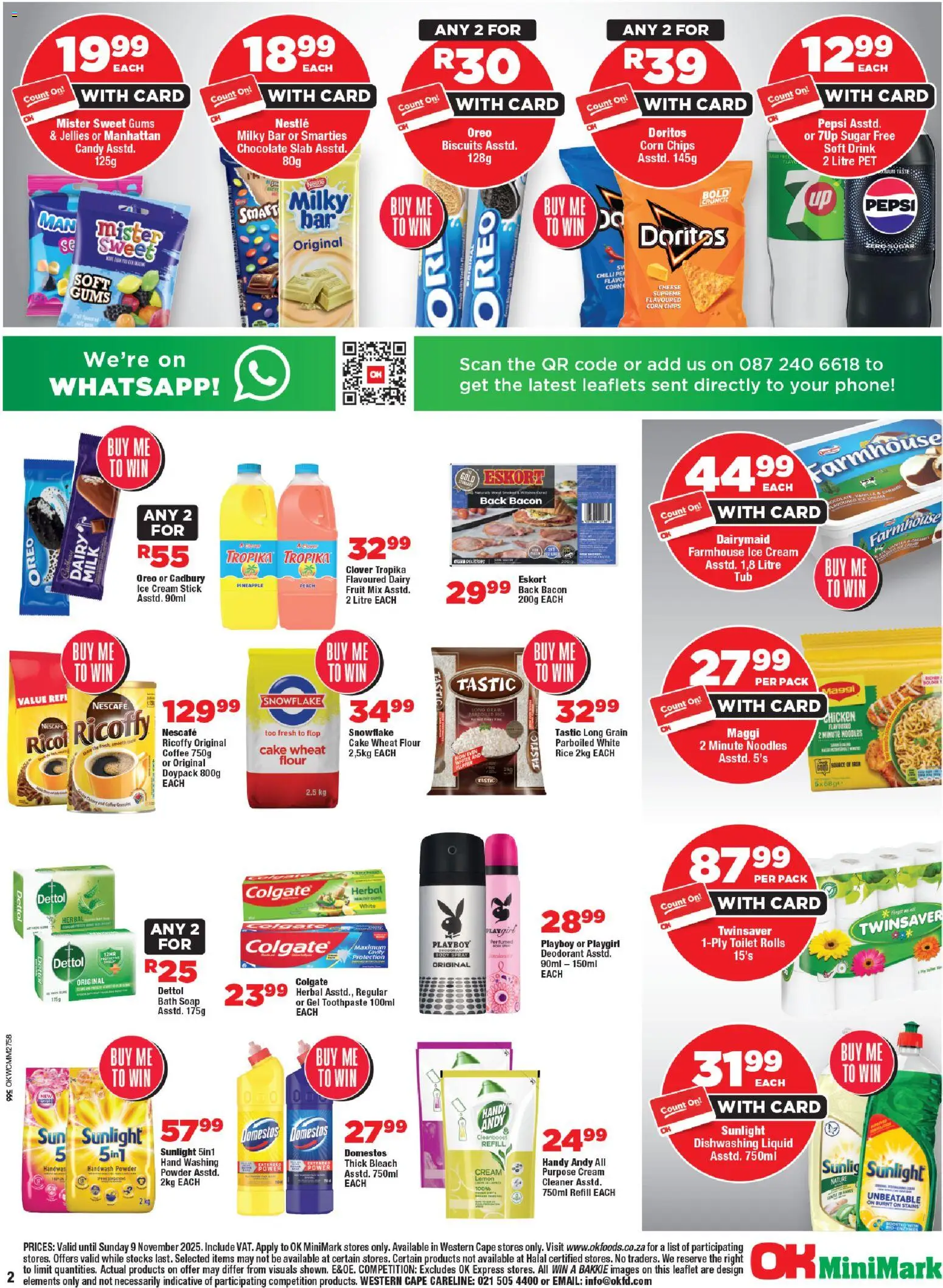 New OK Foods catalogue – valid from 24.10.2025 | Page: 2 | Products: Cake, Corn, Fruit, Peach