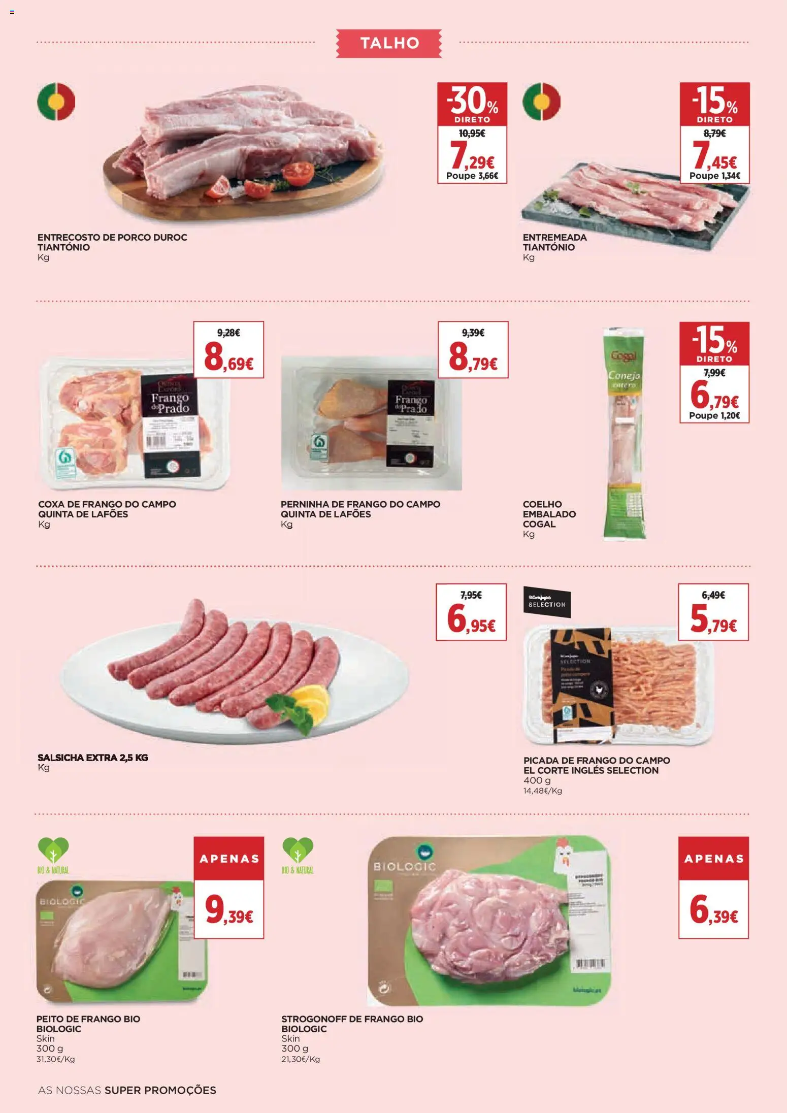 El Corte Ingles folheto │ válido de 30.01.2026 | Página: 4 | Produtos: Peito de frango, Frango, Salsicha, Coelho