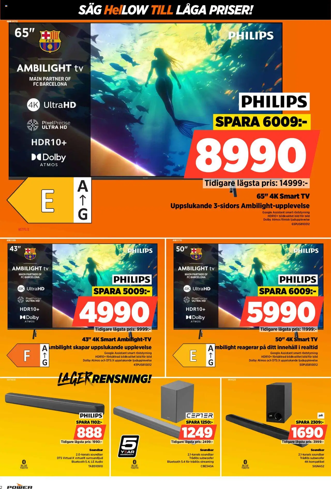 Power reklamblad aktuell från 06.10.2025 | Sida: 2 | Produkter: Såg, Smart tv, Tv, Audio