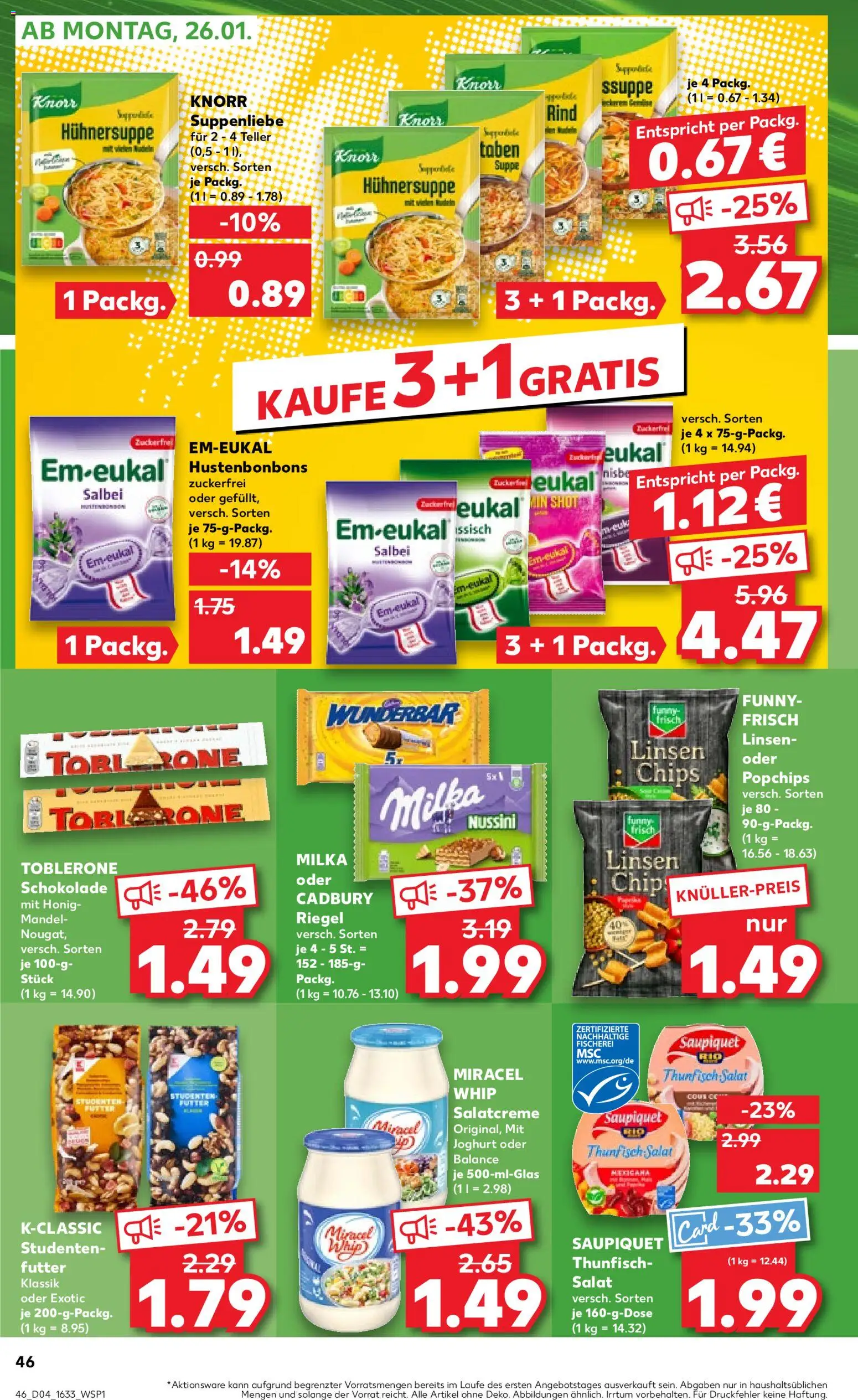 Kaufland Prospekt 	 – gültig ab 22.01.2026 | Seite: 46 | Produkte: Joghurt, Zucker, Chips, Salat