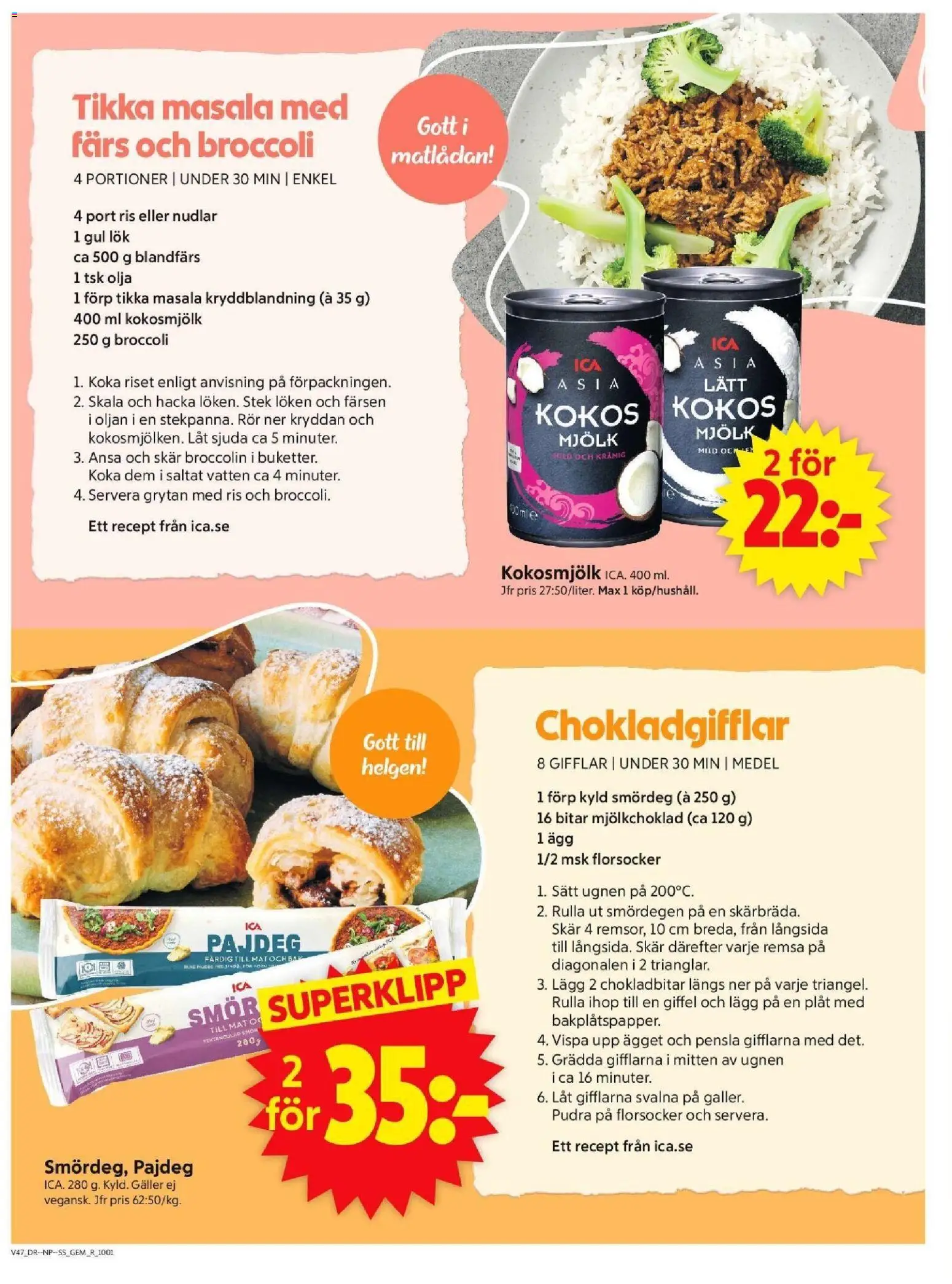 ICA Supermarket reklamblad aktuell från 17.11.2025 | Sida: 6 | Produkter: Gifflar, Galler, Ägg, Ugnen