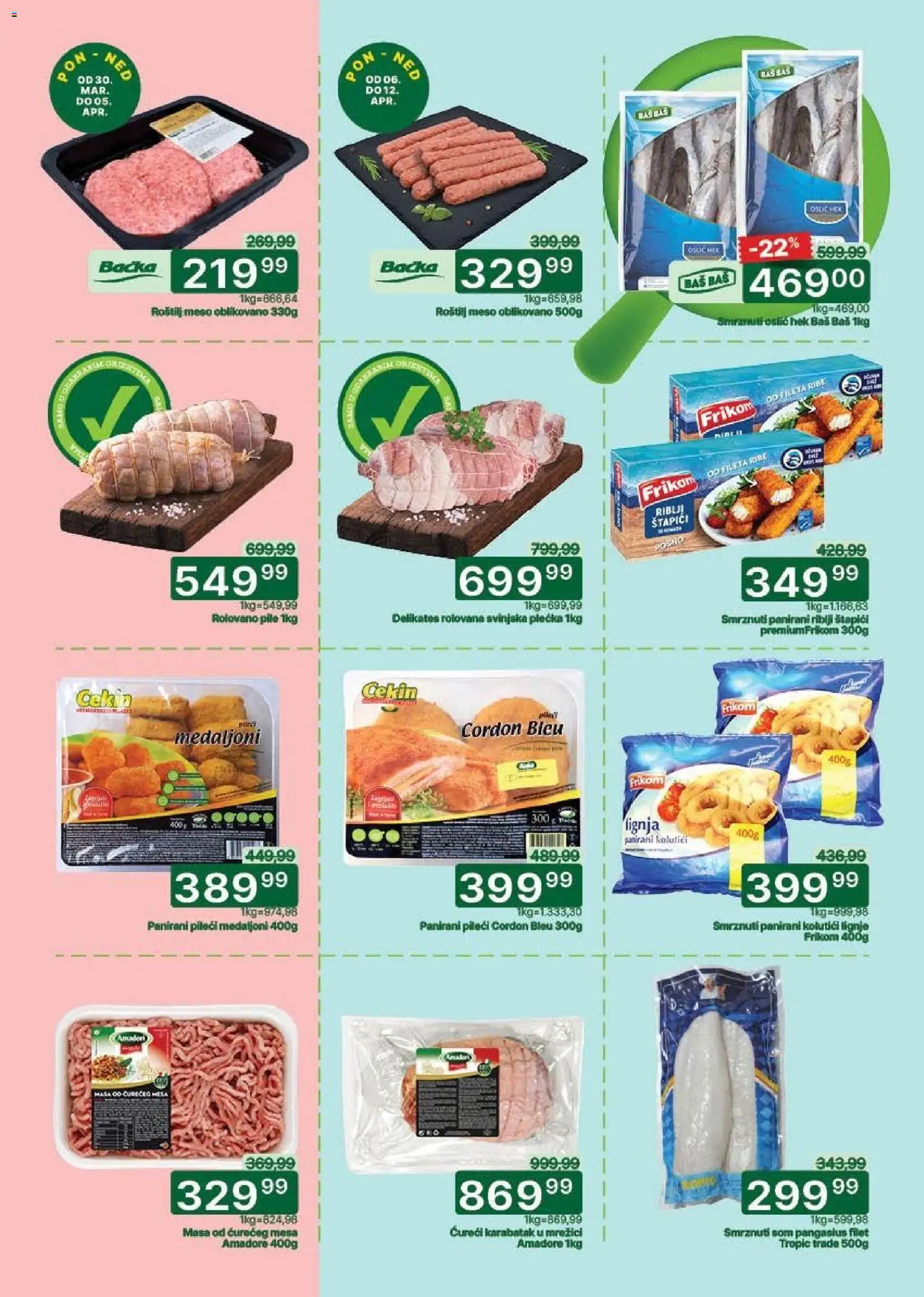 Univerexport katalog - važi od 30.03.2026 | Strana: 3 | Proizvode: Oslić, Pile, Roštilj meso, Roštilj