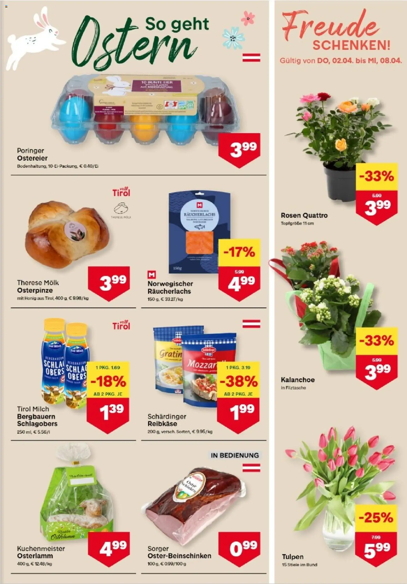 MPREIS Lenzing gültig ab 02.04.2026 | Seite: 7 | Produkte: Milch, Eier, Schinken