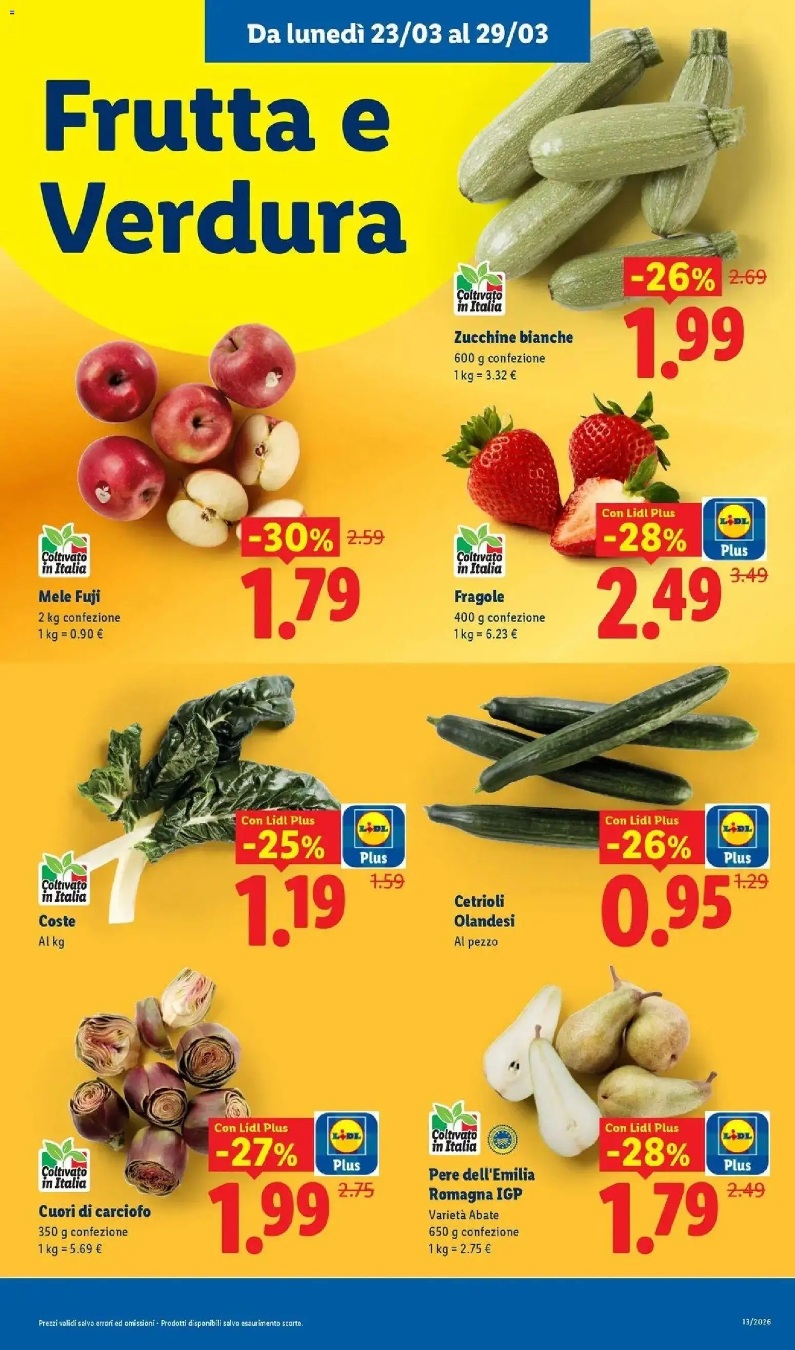Volantino Lidl del 22.03.2026 | Pagina: 5 | Prodotti: Mele, Fragole, Cetrioli, Frutta