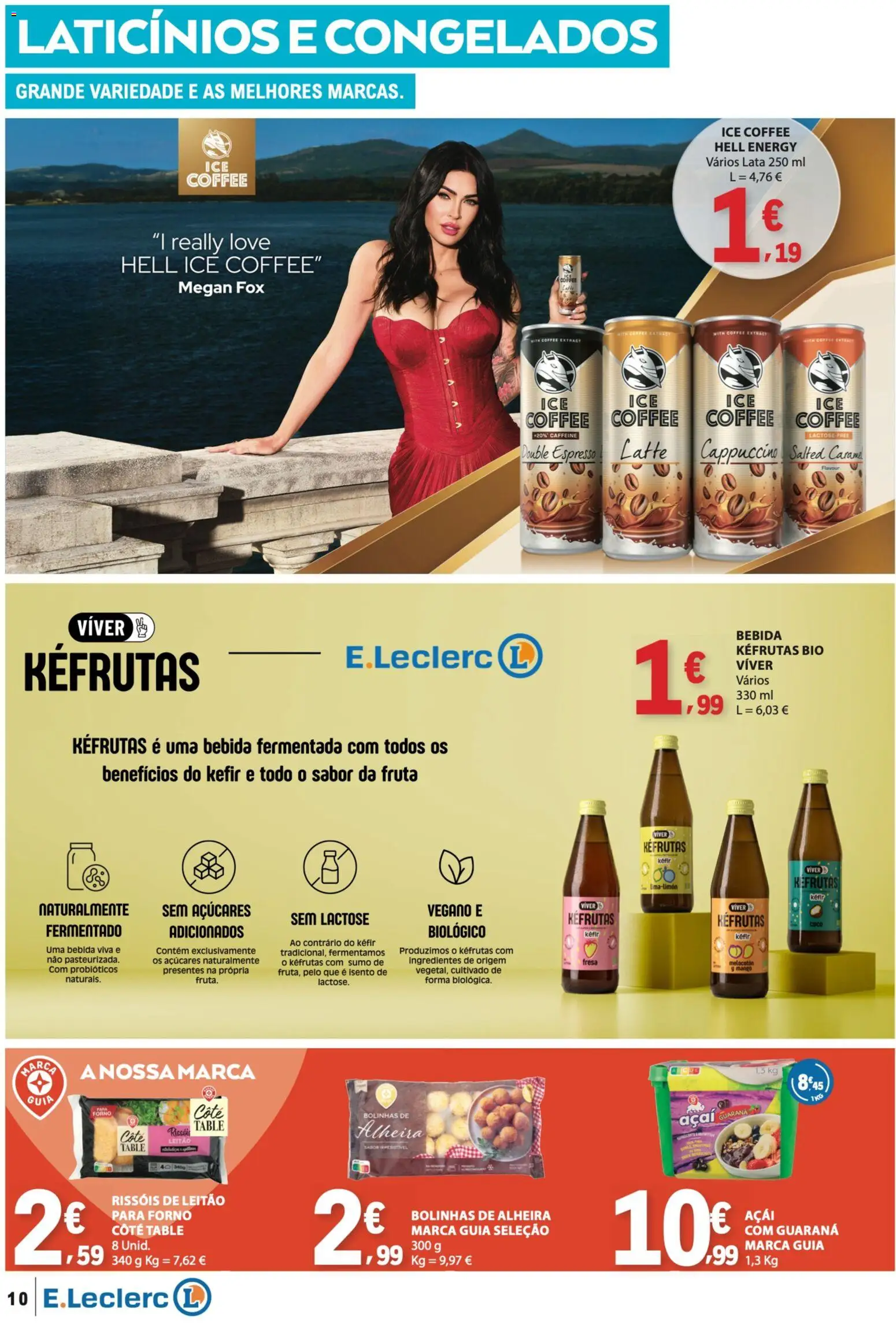 E.Leclerc folheto │ válido de 19.03.2026 | Página: 10 | Produtos: Forno, Açai, Sumo, Alheira
