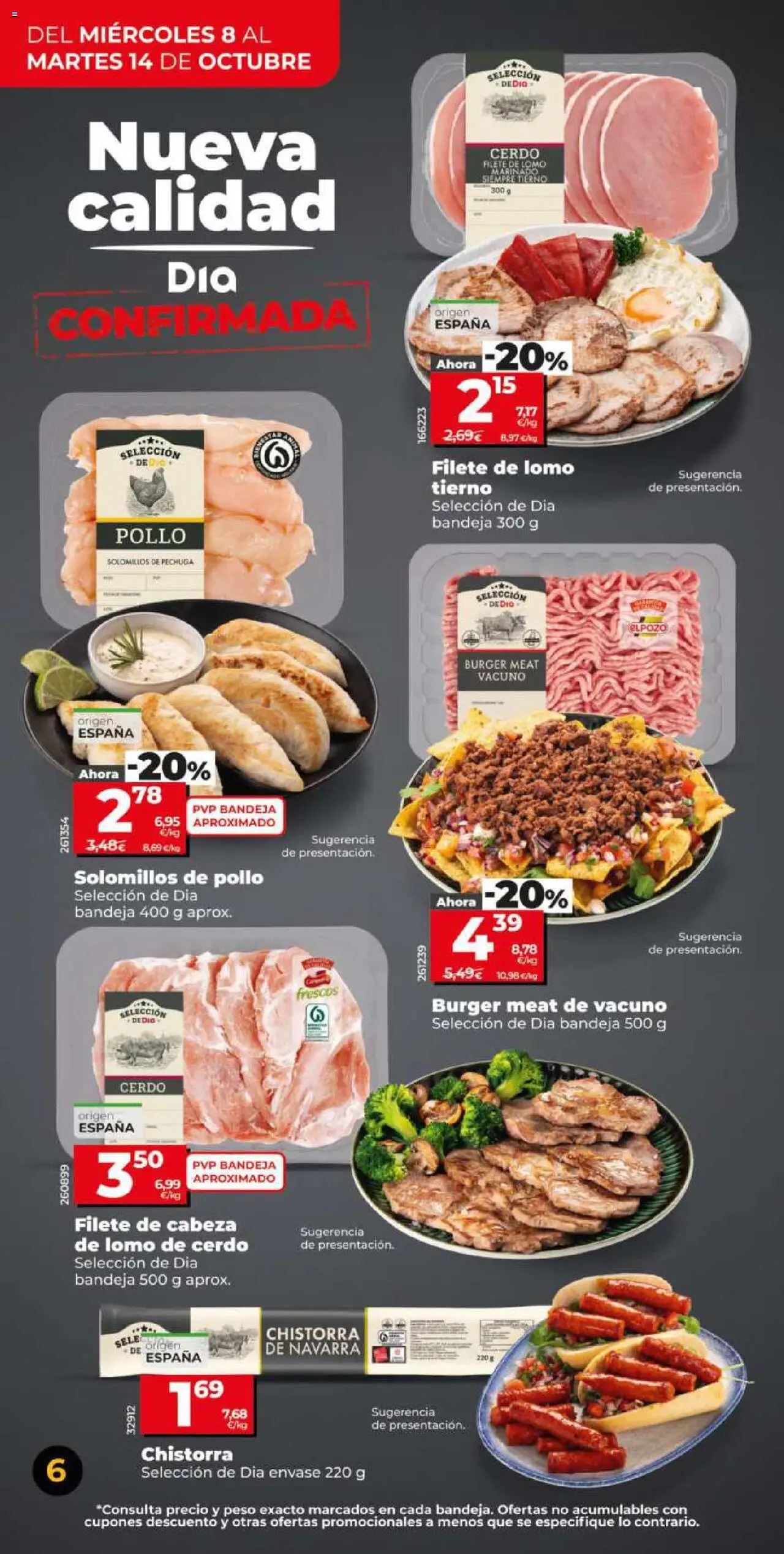 Dia - folleto Market │ válido desde el 08.10.2025 | Página: 6 | Productos: Cerdo, Peso, Filete, Bandeja