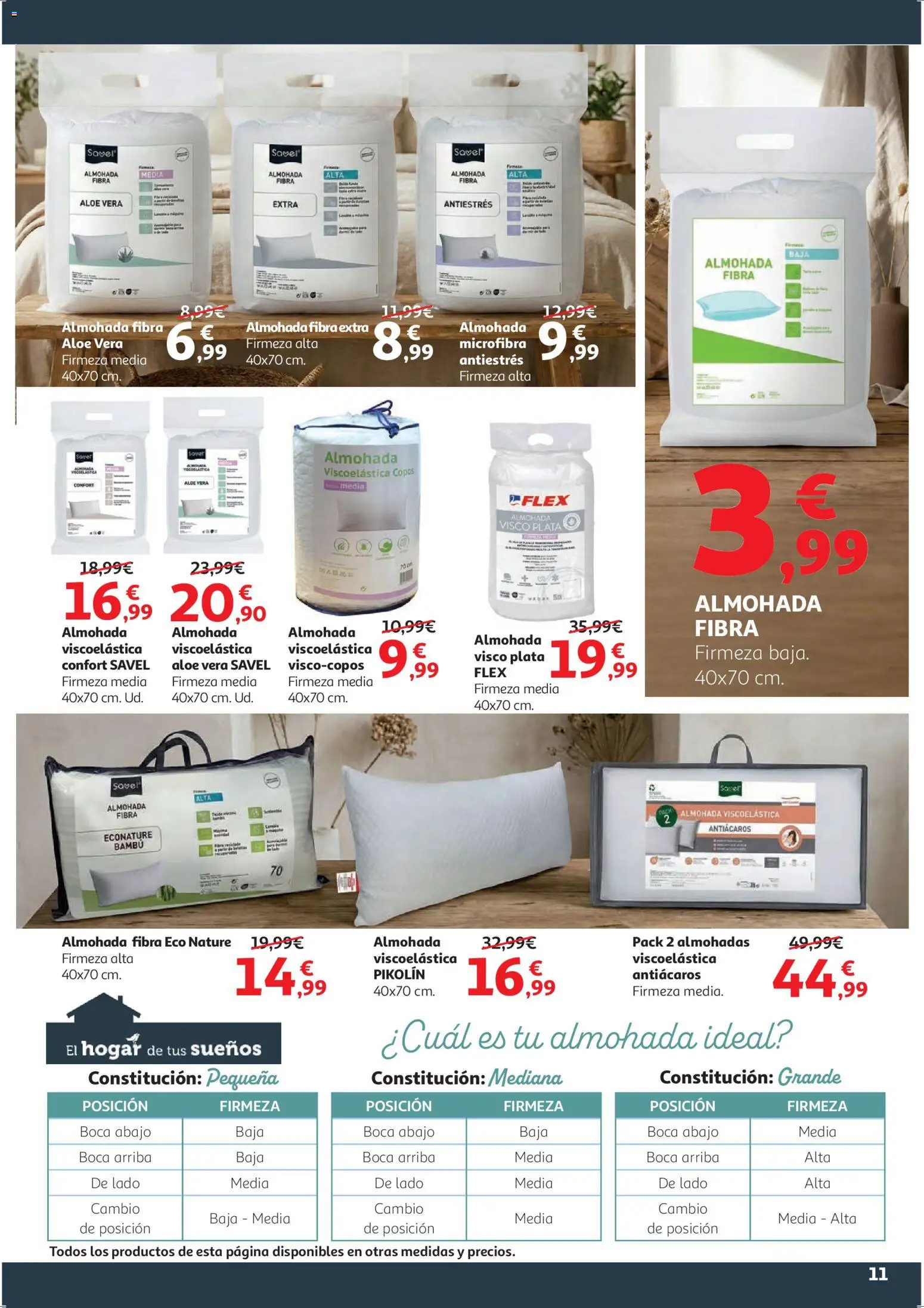 Alcampo - HG Blanco │ válido desde el 09.01.2026 | Página: 11 | Productos: Copos, Almohada