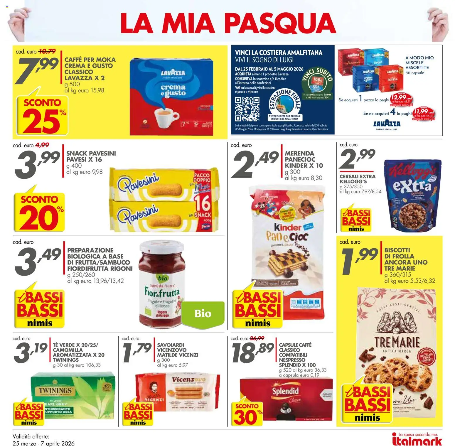 Volantino Italmark del 25.03.2026 | Pagina: 15 | Prodotti: Crema, Cereali, Lavazza, Savoiardi