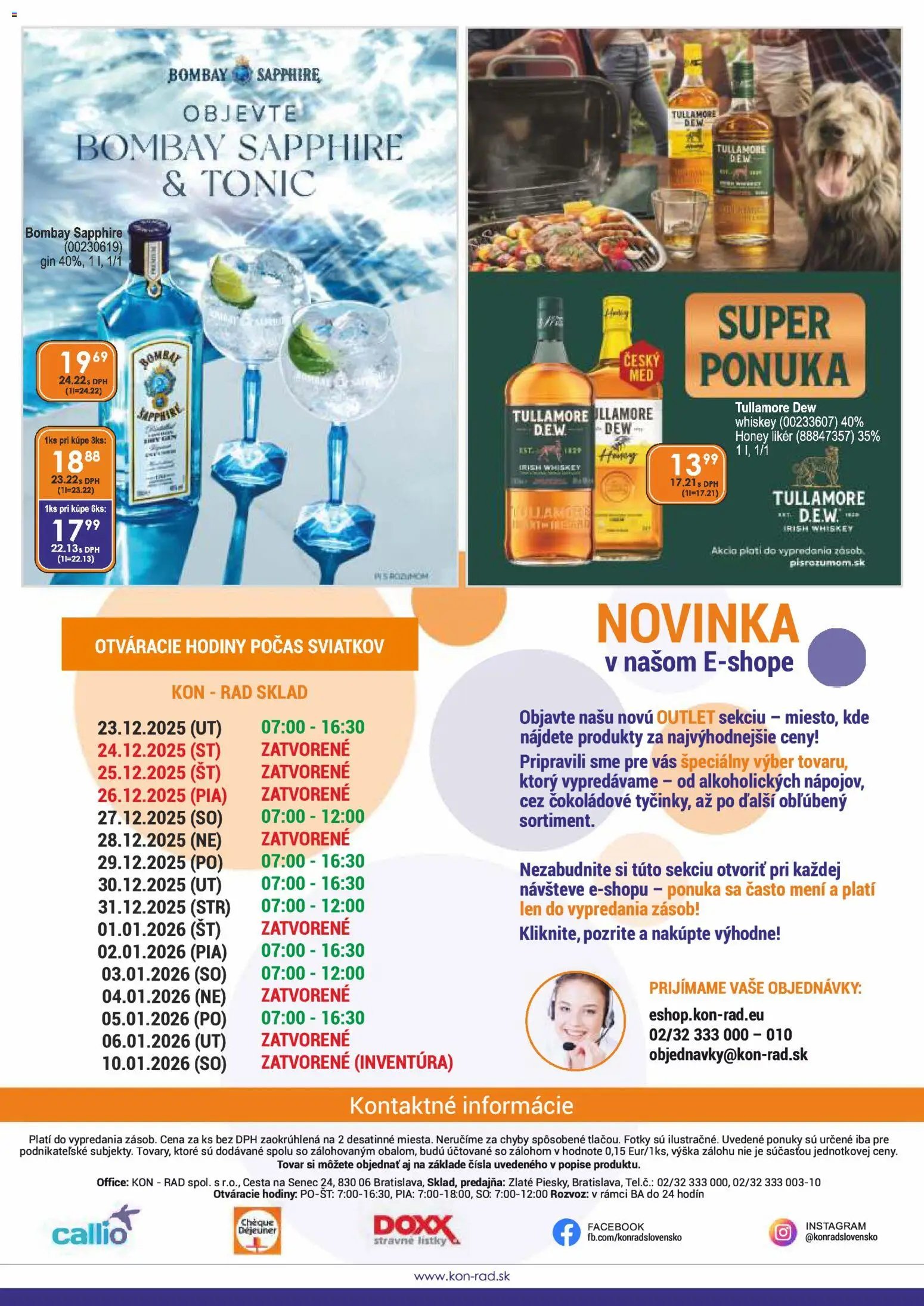 Nové KON - RAD akcie – leták je platný od 01.12.2025 | Strana: 56 | Produkty: Hodiny, Gin, Tullamore Dew