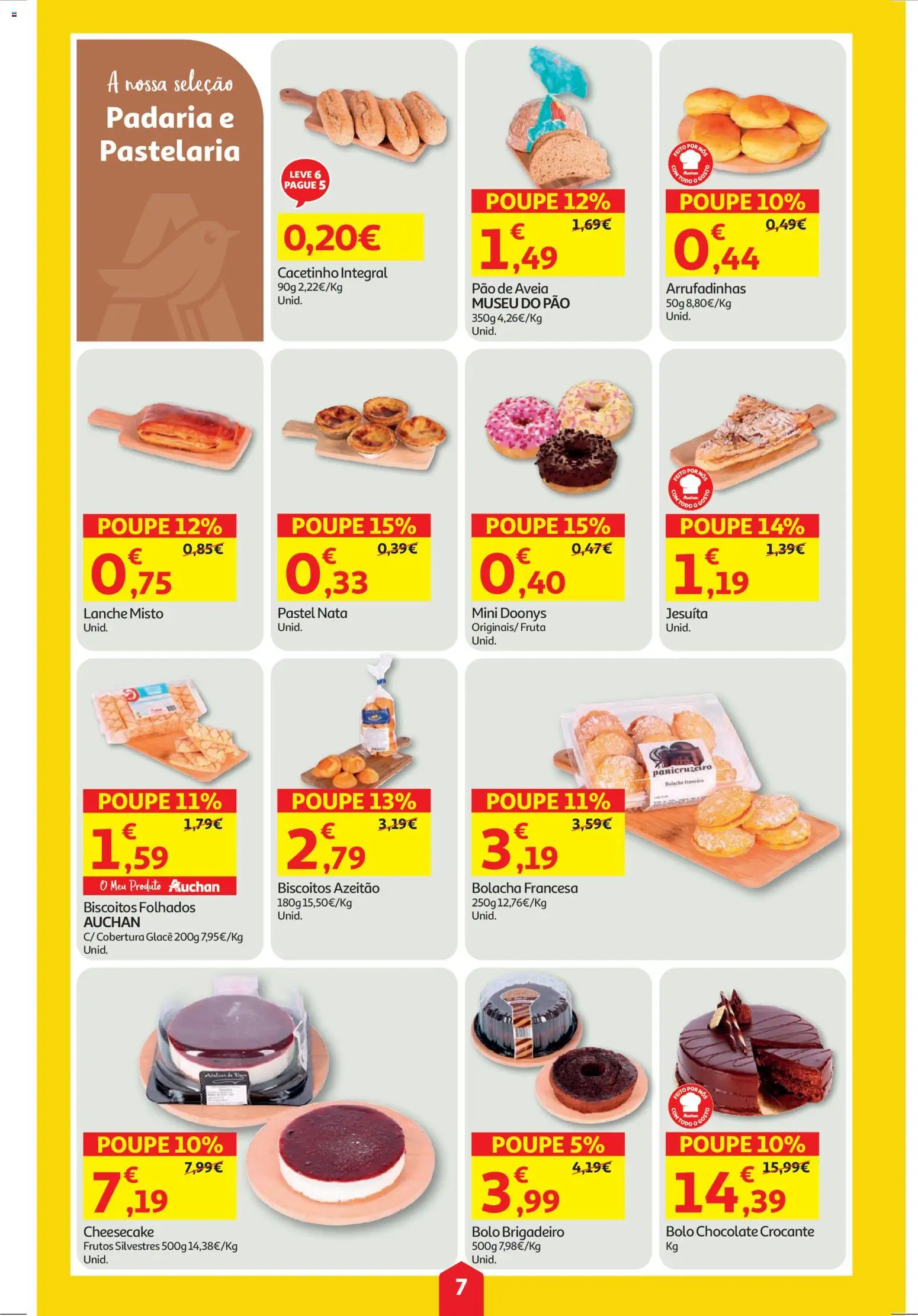 Auchan folheto │ válido de 23.10.2025 | Página: 7 | Produtos: Aveia, Padaria, Nata, Biscoitos