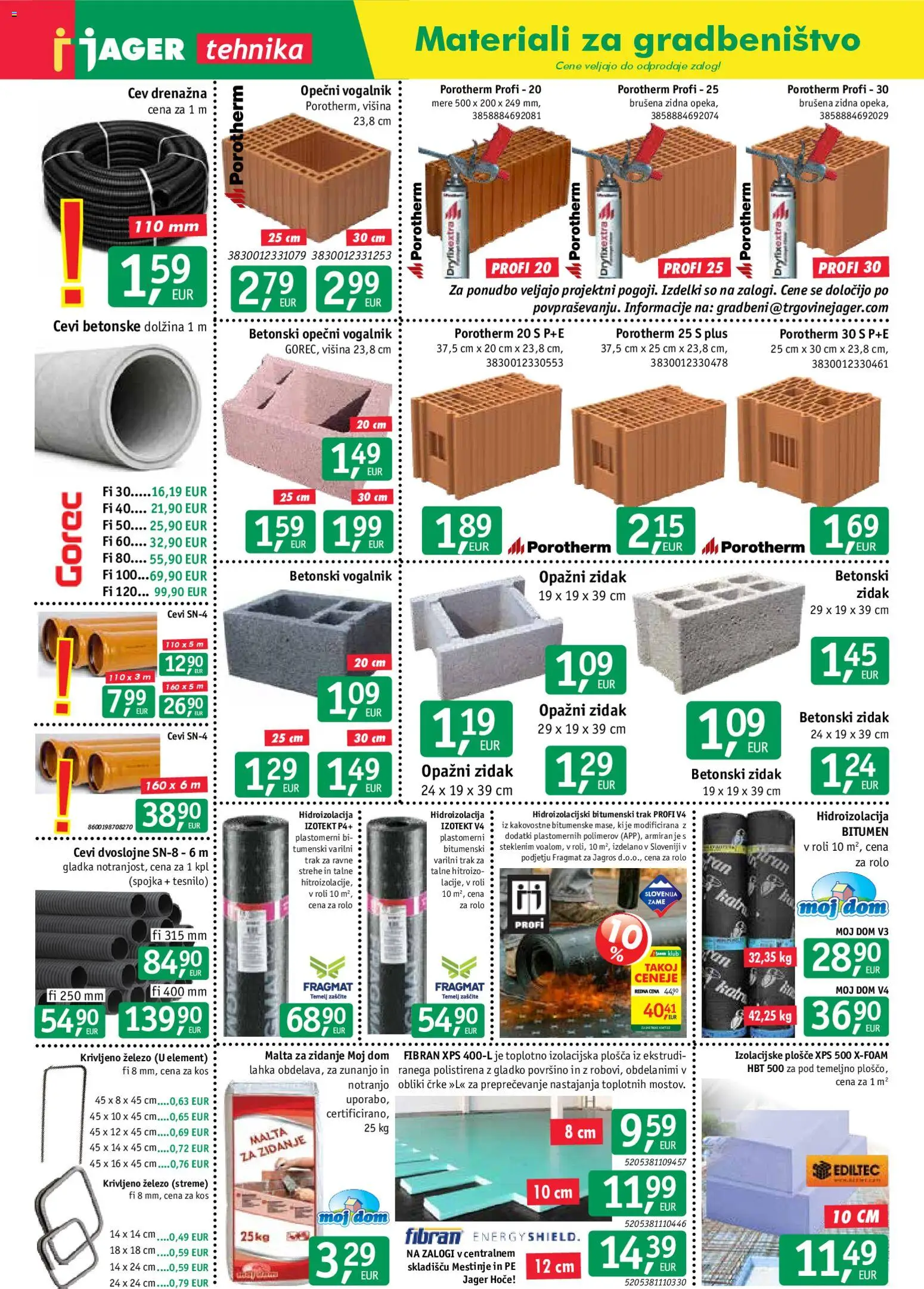 Novi Jager katalog ponudbe – veljaven od 15.04.2026 | Stran: 9 | Izdelki: Rolo, Kos, Zidak