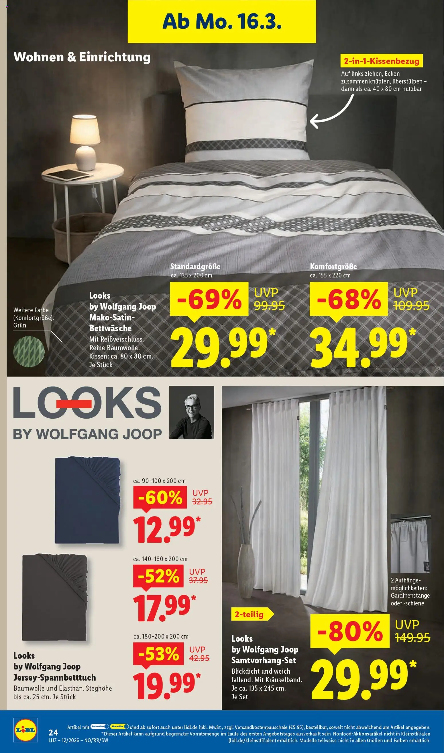 Lidl Prospekt Bestwig – gültig ab 16.03.2026 | Seite: 36 | Produkte: Kissen, Bettwäsche