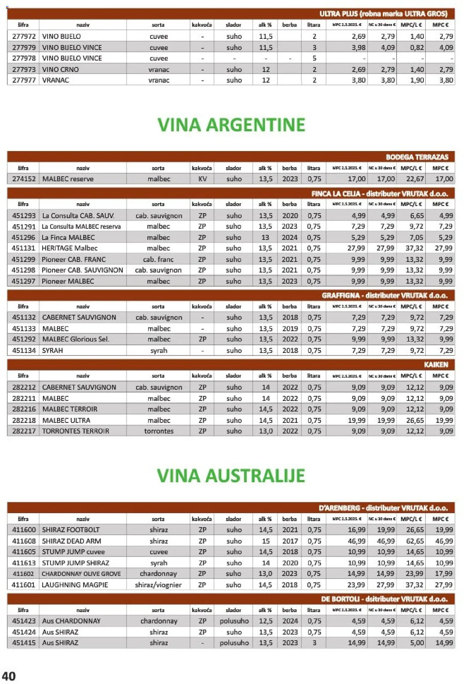 Vrutak katalog | vrijedi od 01.11.2025 | Stranica: 40 | Proizvodi: Vino