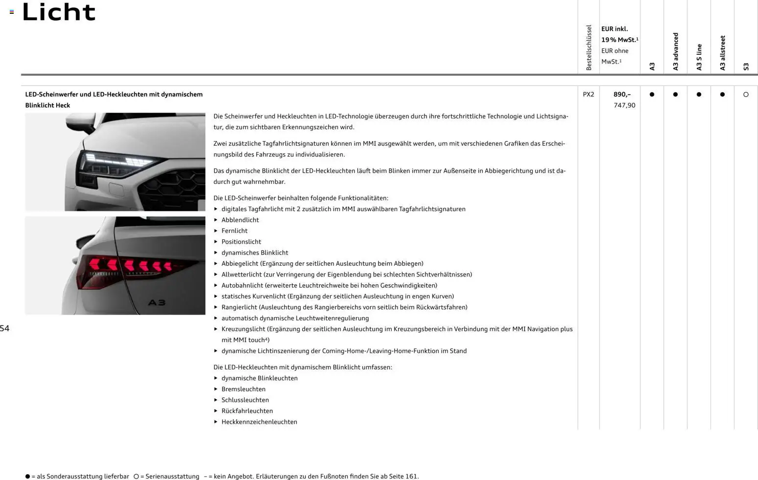 Audi A3 – gültig ab 28.10.2025 | Seite: 54 | Produkte: Navigation