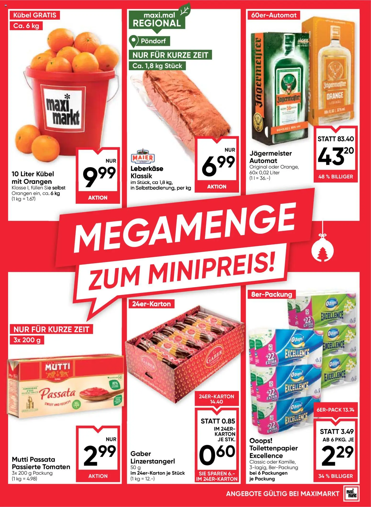 Maximarkt Flugblatt gültig ab 23.12.2025 | Seite: 15 | Produkte: Orangen, Tomaten