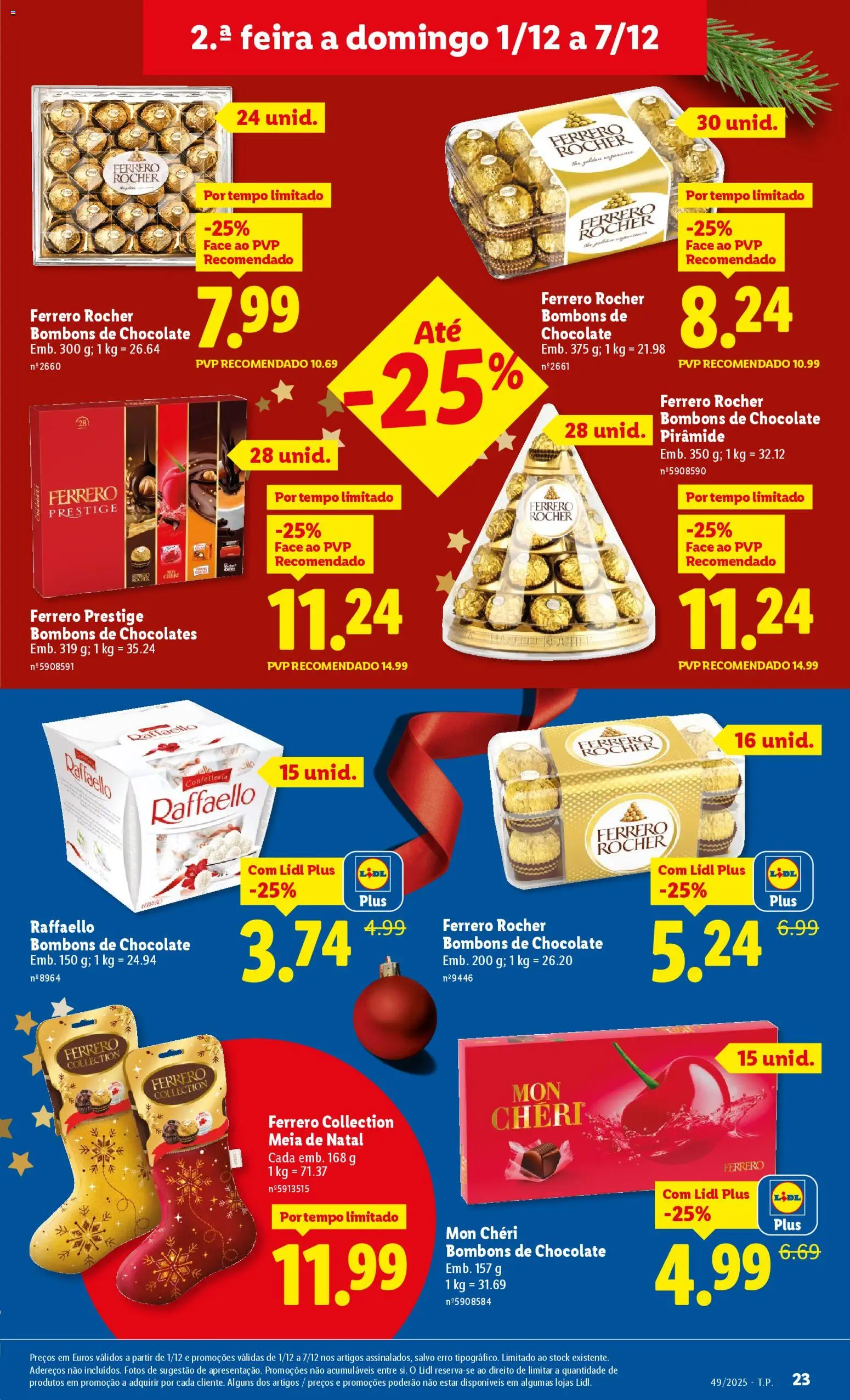 Lidl folheto │ válido de 01.12.2025 | Página: 23 | Produtos: Ferrero rocher, Chocolates, Chocolate