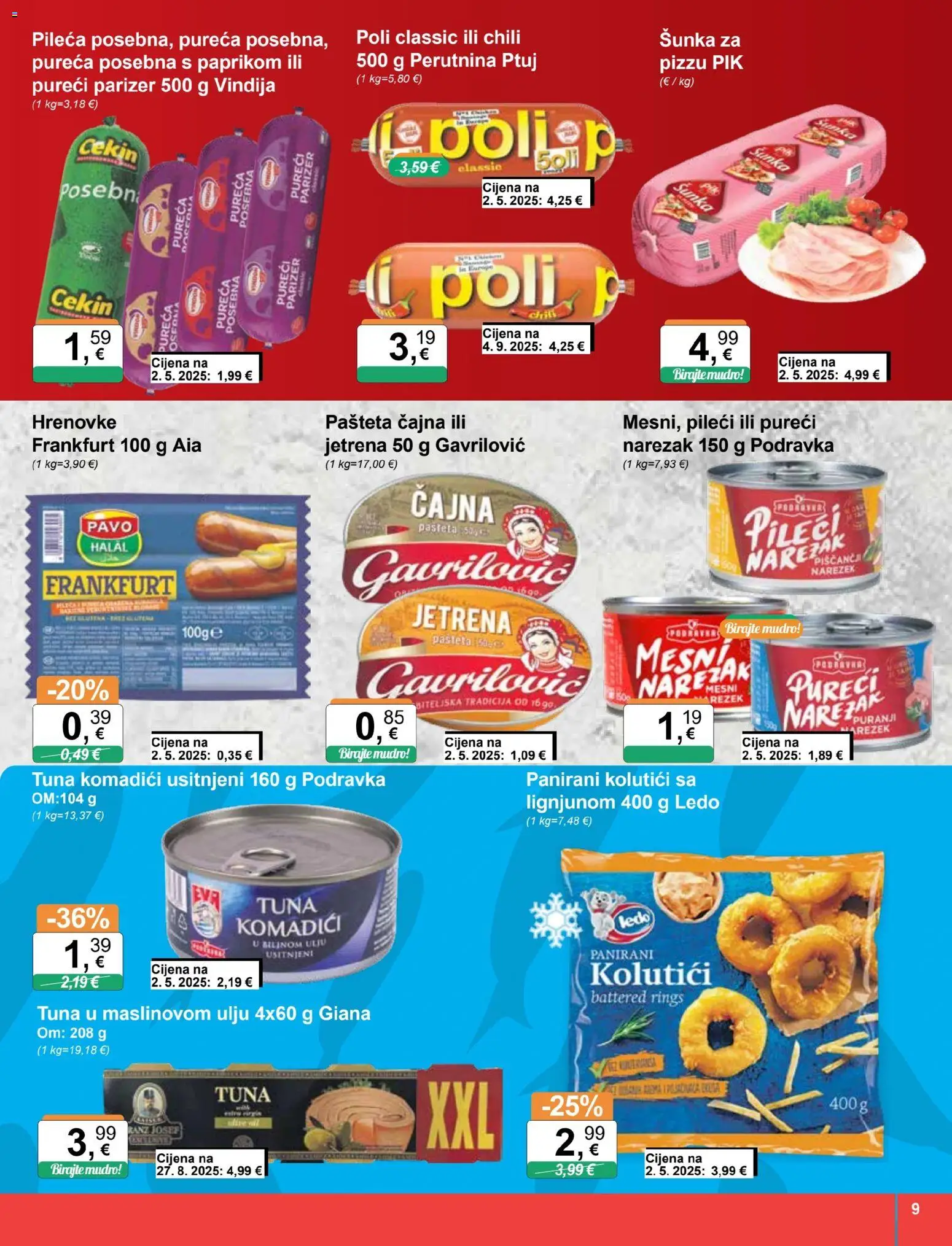 KTC katalog | vrijedi od 29.10.2025 | Stranica: 9 | Proizvodi: Vindija, Šunka, Pašteta, Tuna