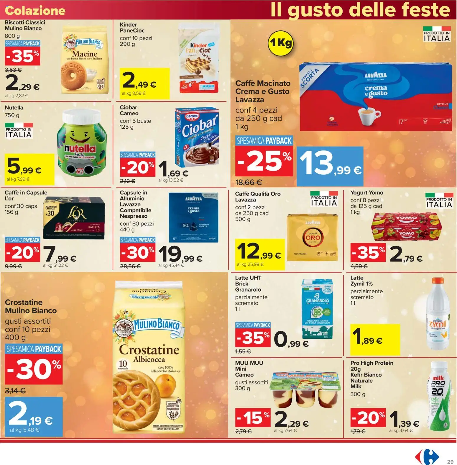 Volantino Carrefour del 16.12.2025 | Pagina: 29 | Prodotti: Biscotti, Caffe in capsule, Alluminio, Macinato
