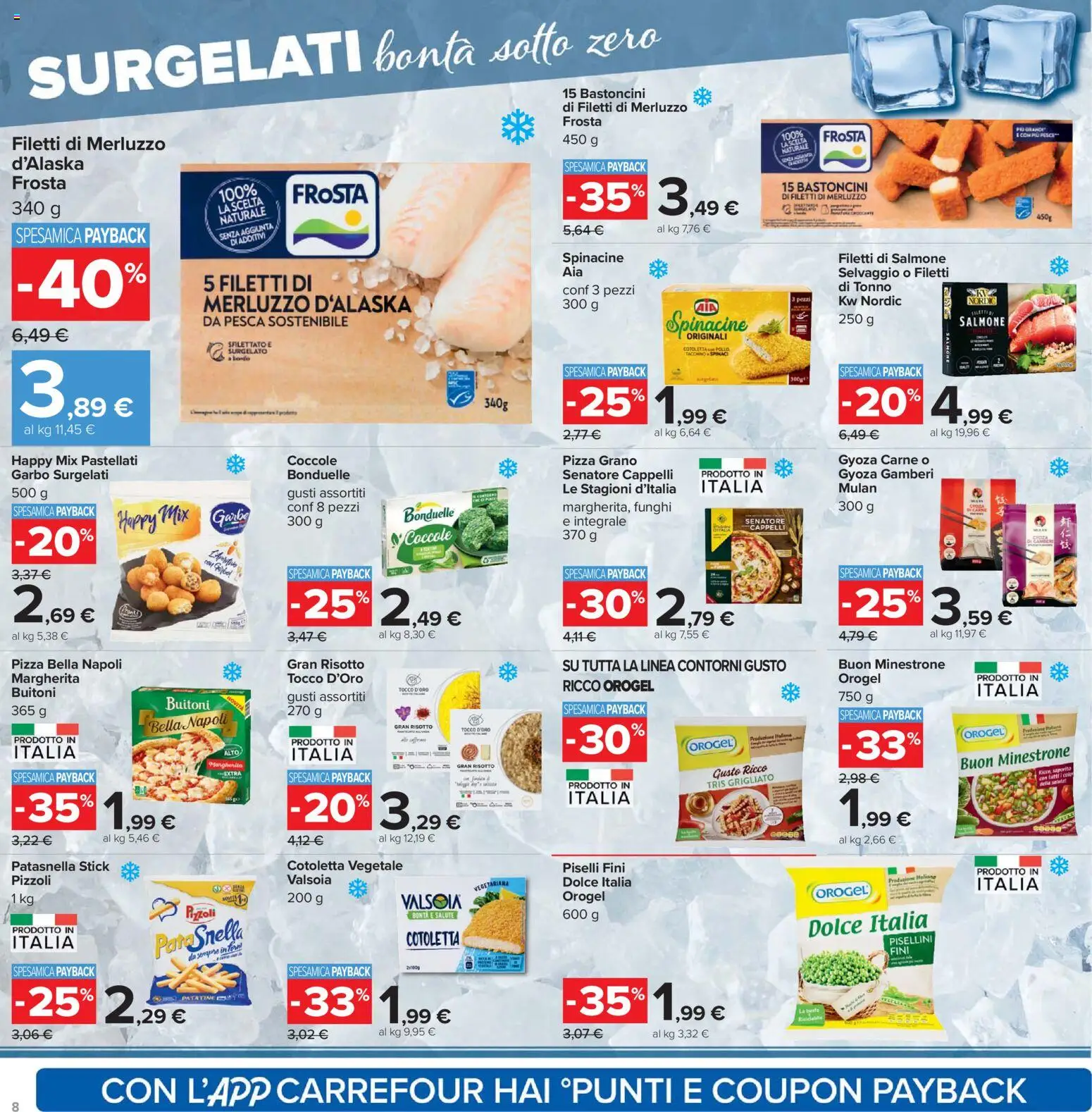 Volantino Carrefour del 21.04.2026 | Pagina: 8 | Prodotti: Minestrone, Merluzzo, Funghi, Piselli