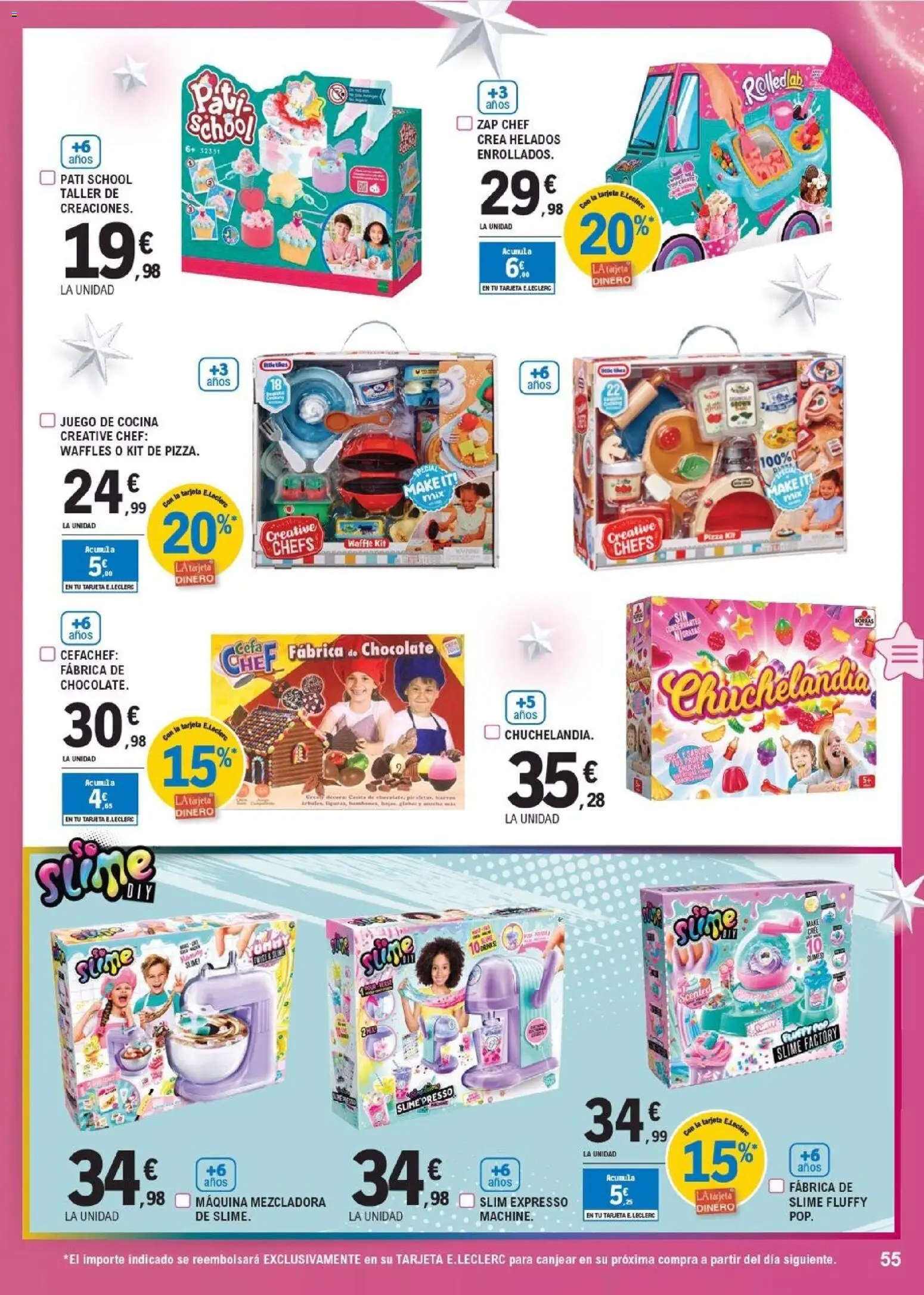 E.Leclerc - Juguetes  │ válido desde el 03.11.2025 | Página: 55 | Productos: Chocolate, Pizza, Cocina