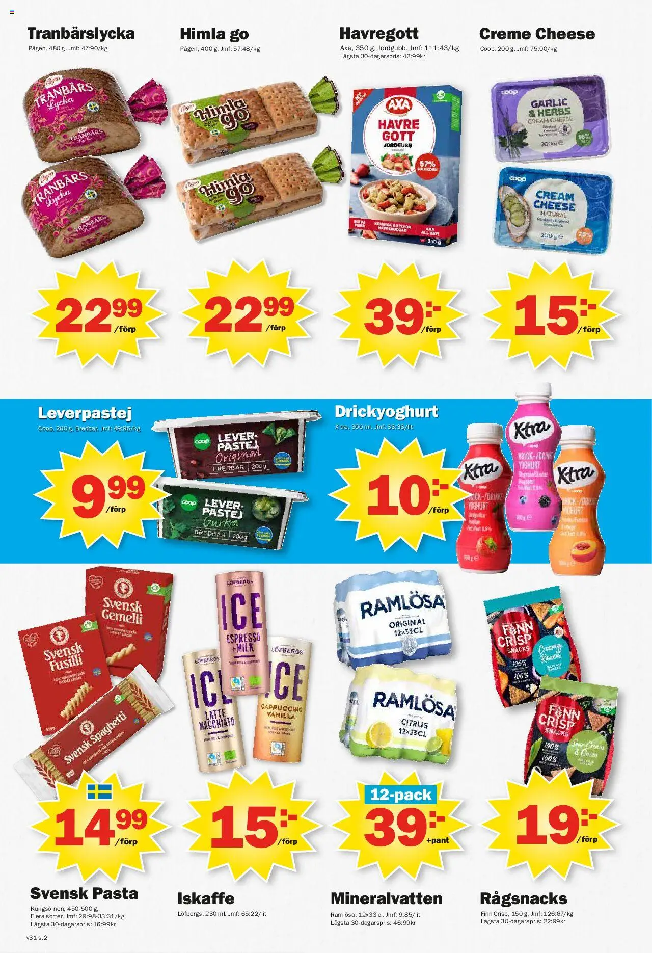 Pekås reklamblad aktuell från 28.07.2025 | Sida: 2 | Produkter: Mineralvatten, Iskaffe, Pasta, Gurka