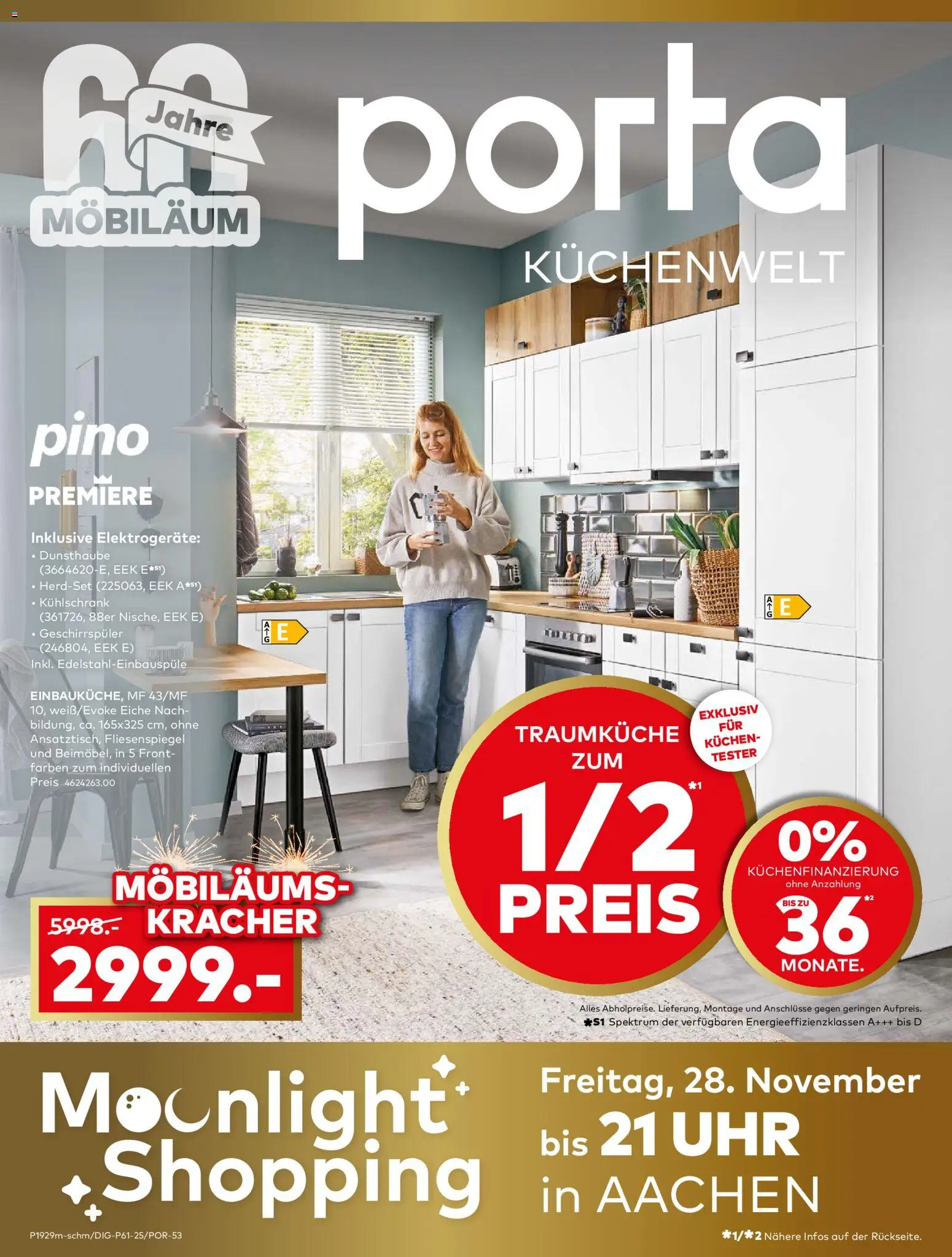 Porta! - Küchentester gesucht: jetzt bewerben und Traumküche zum halben Preis sichern - Aachen – gültig ab 17.11.2025 | Seite: 1 | Produkte: Geschirrspüler, Kühlschrank, Kuchen, Uhr