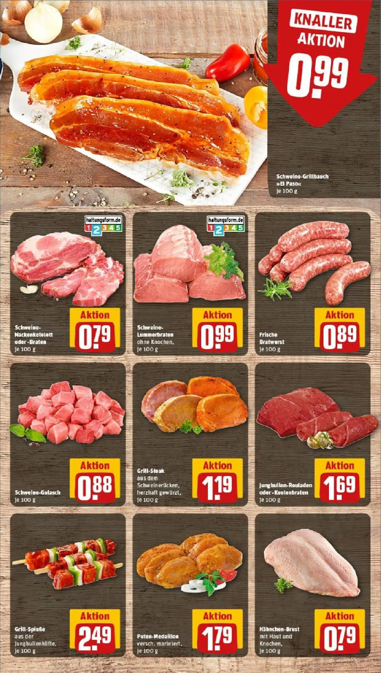 Rewe prospekt Hückelhoven / Hilfarth	 - gültig ab dem 13.07.2025 | Seite: 8 | Produkte: Schweinegulasch, Bratwurst, Hahnchenbrust