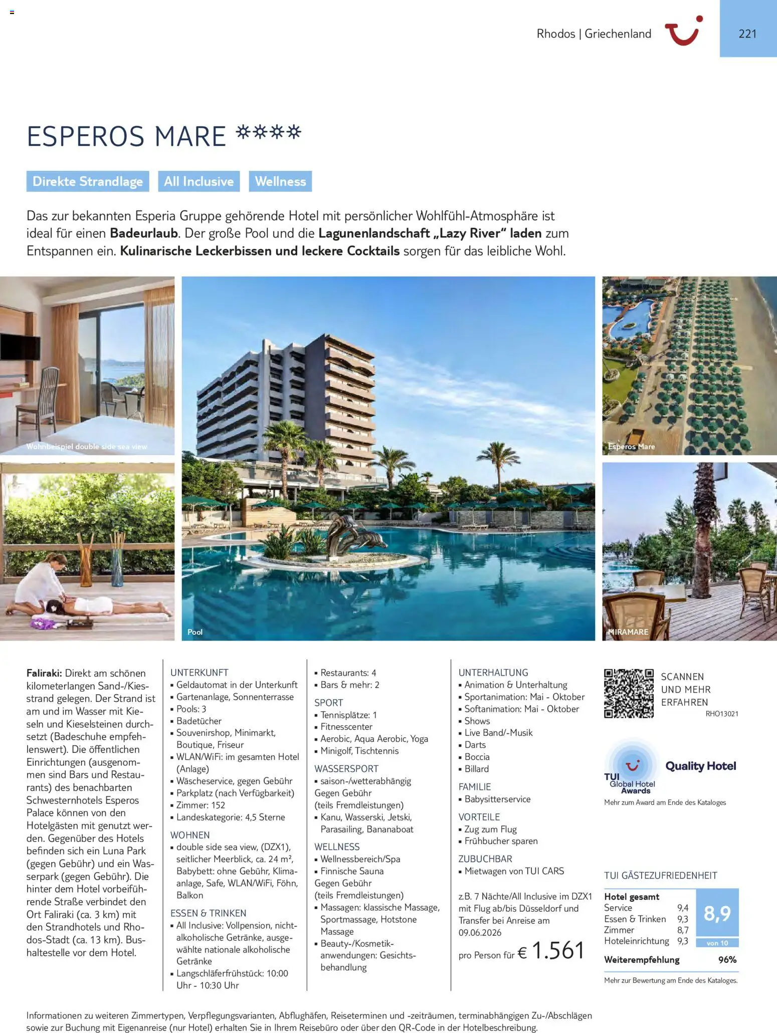 TUI Prospekt Südeuropa & Nordafrika 2026/27 – gültig ab 03.03.2026 | Seite: 221 | Produkte: Babybett, Wasser, Uhr