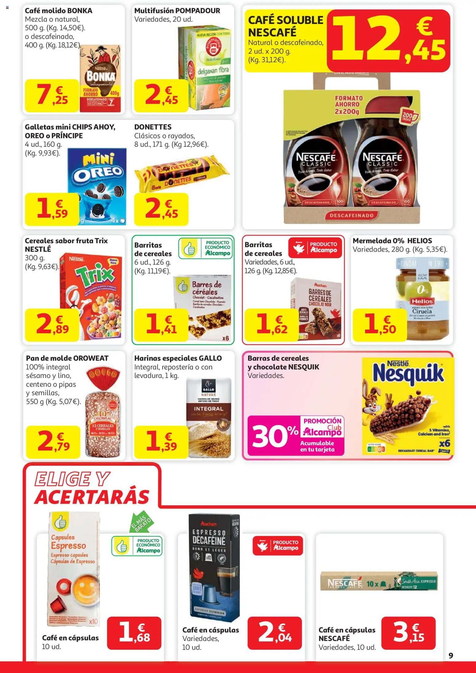 Alcampo - Trafico HP │ válido desde el 29.12.2025 | Página: 9 | Productos: Pan, Cereales, Galletas, Pan de molde