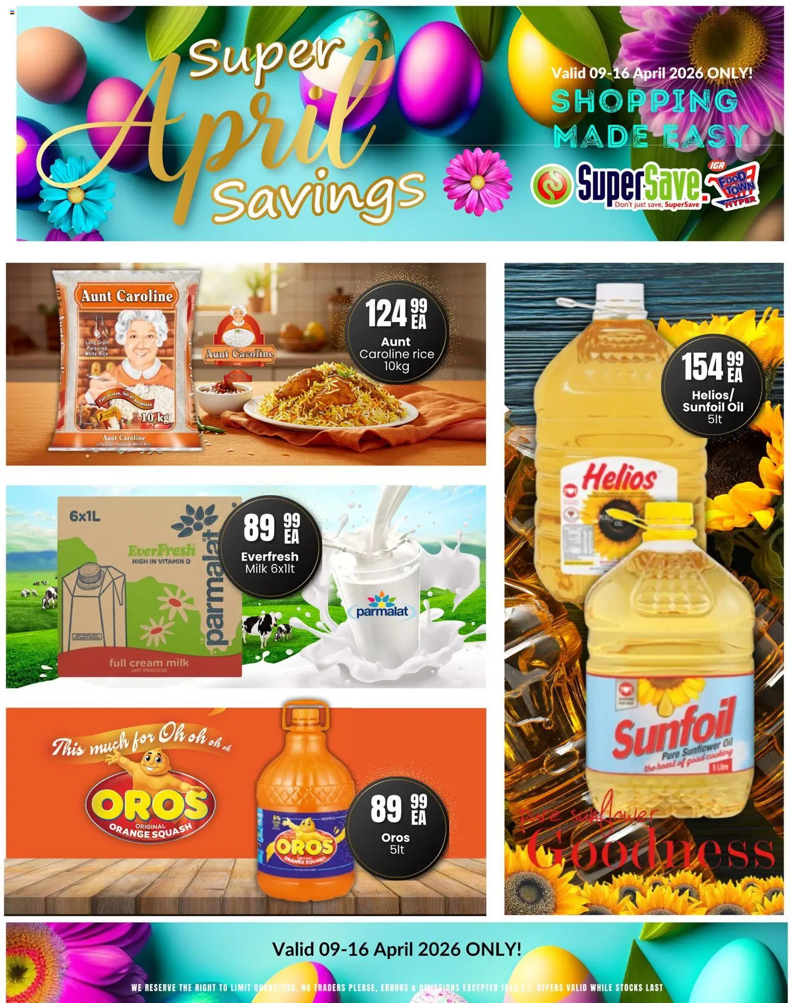 New Super Save catalogue – valid from 09.04.2026 | Page: 3 | Products: Squash, Oil, Rice, Cream