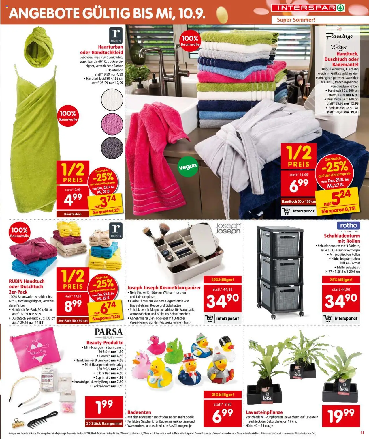 Interspar Flugblatt - Oberösterreich gültig ab 21.08.2025 | Seite: 11 | Produkte: Bademantel, Rouge, Lidschatten