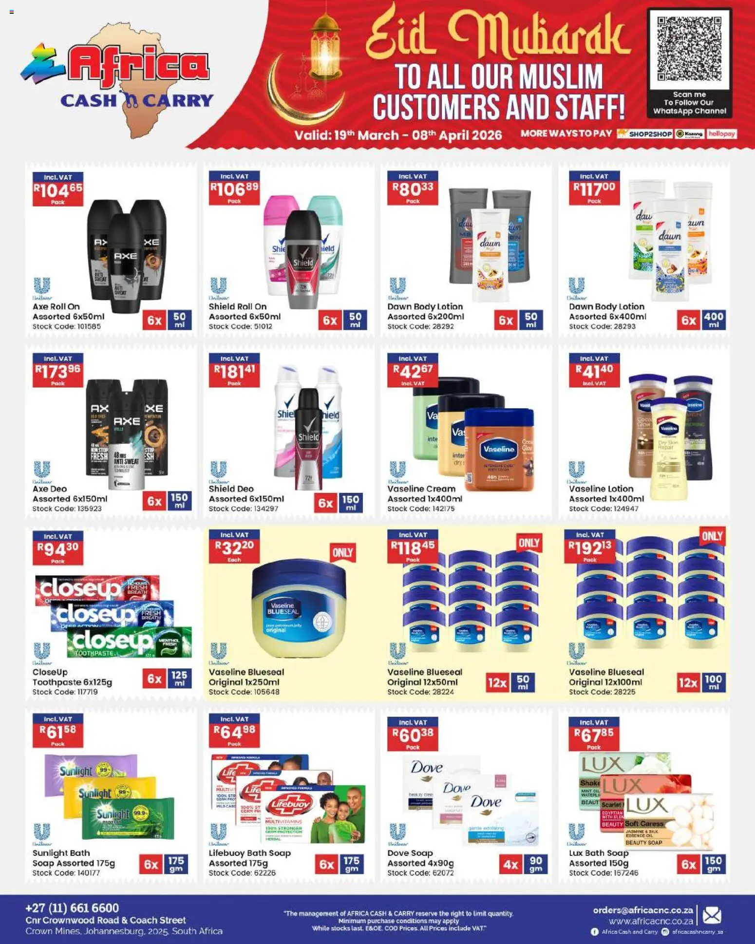 New Africa Cash & Carry catalogue – valid from 19.03.2026 | Page: 49 | Products: Multivitamins, Oil, Toothpaste, Lotion