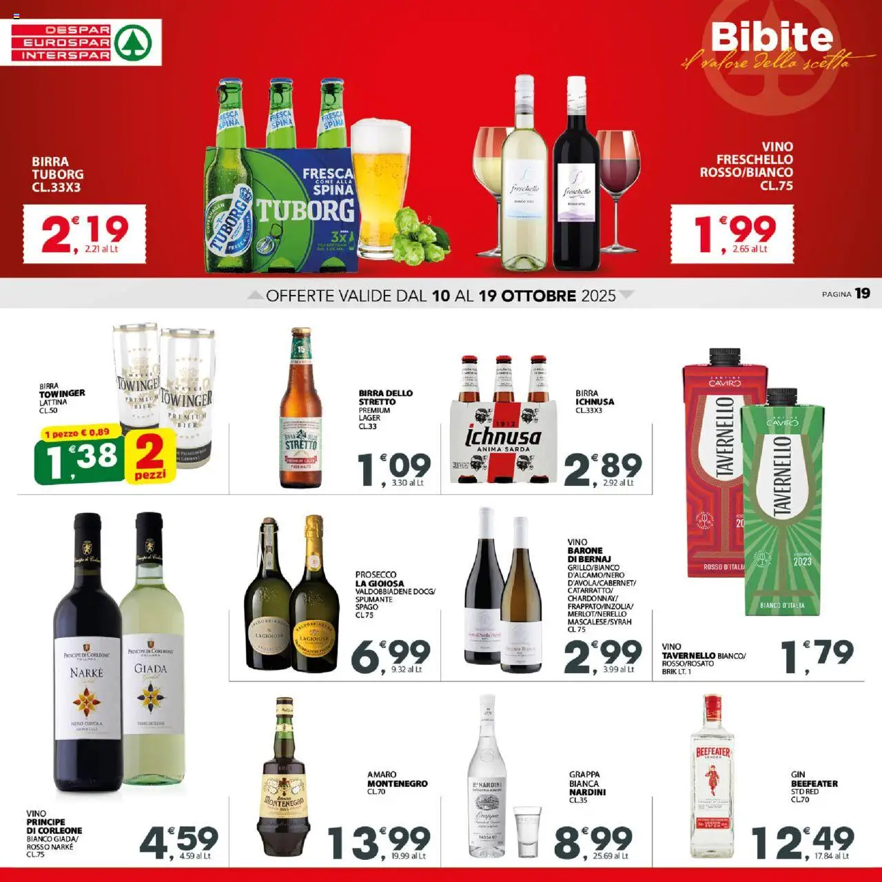 Volantino Interspar del 10.10.2025 | Pagina: 19 | Prodotti: Prosecco, Vino, Spumante, Grappa