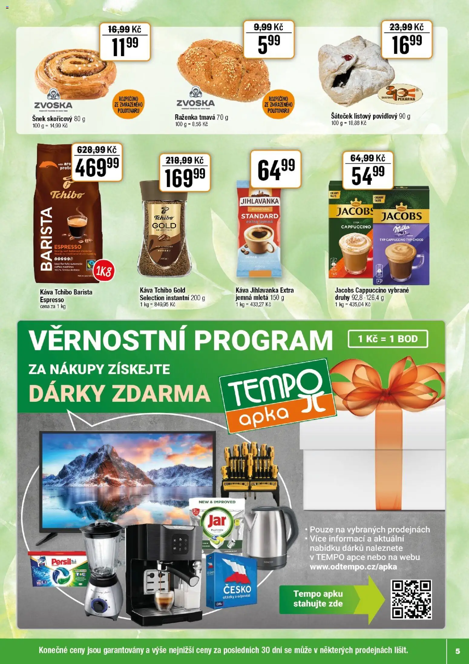 Tempo leták - Tuty od 22.04.2026 | Strana: 5 | Produkty: Jacobs Gold, Jihlavanka, Jacobs, Persil