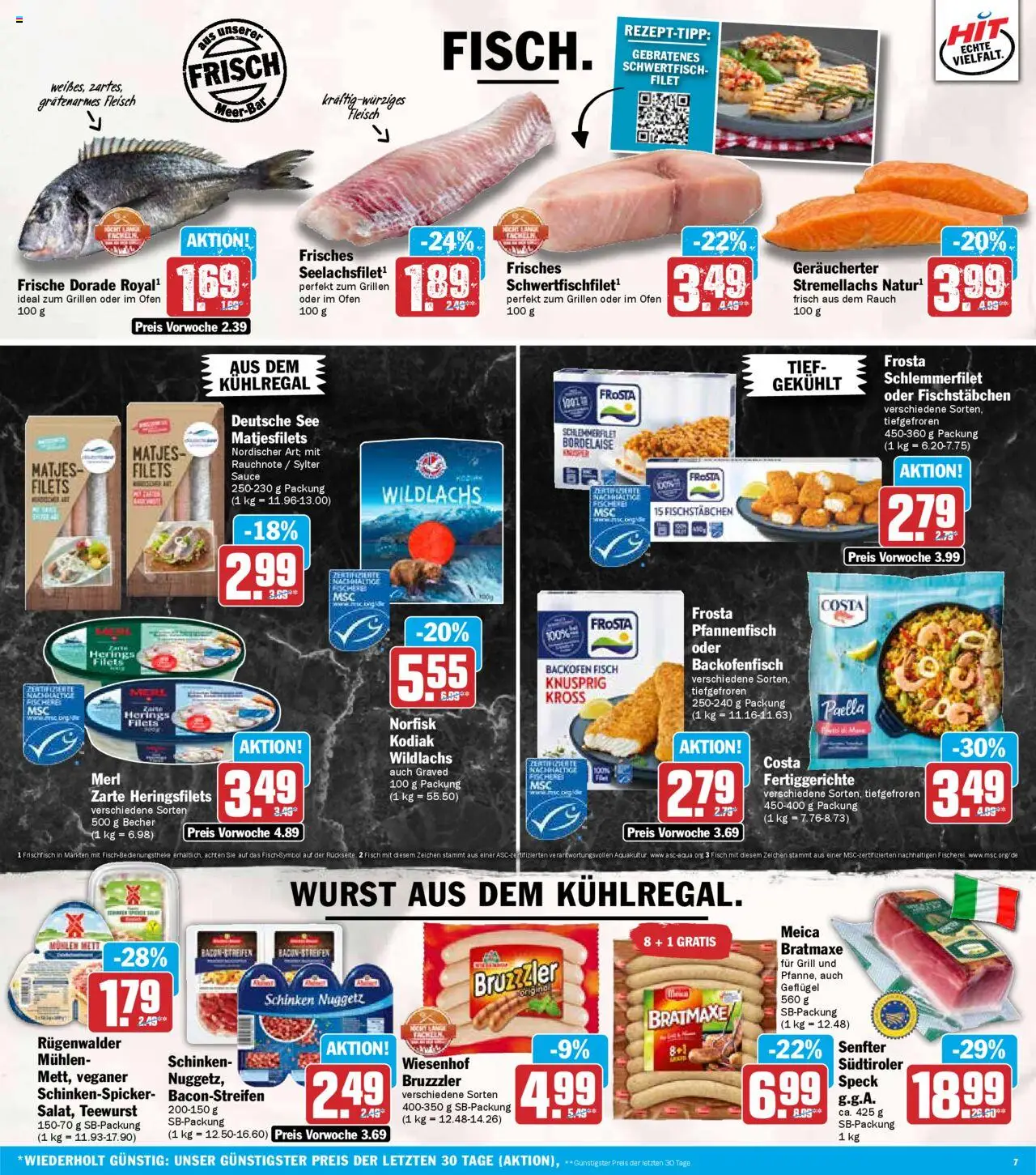 HIT - Wochenprospekt – gültig ab 08.09.2025 | Seite: 7 | Produkte: Grill, Fisch, Fertiggerichte, Schinken