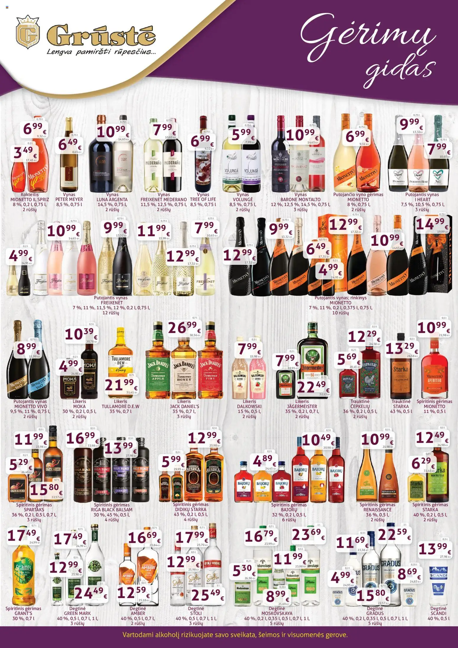 GRUSTE akcijos nuo 11.03.2026 | Puslapis: 1 | Prekių: Degtinė, Vynas