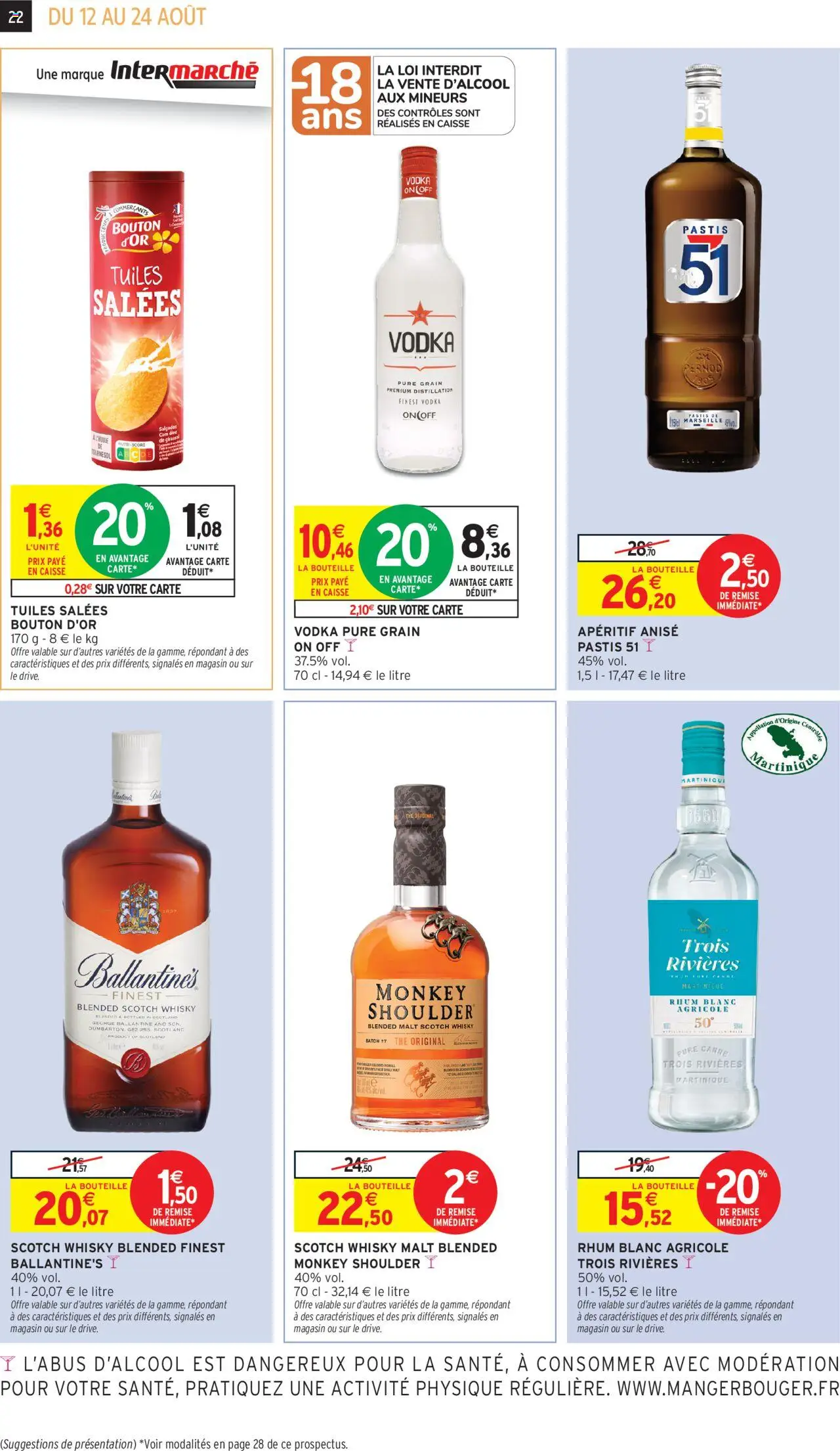  | Page: 22 | Produits: Vodka, Whisky, Monkey shoulder, Rhum