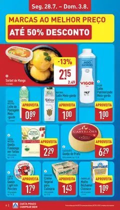 Aldi folheto │ válido de 28.07.2025 | Página: 8 | Produtos: Leite, Queijo, Creme