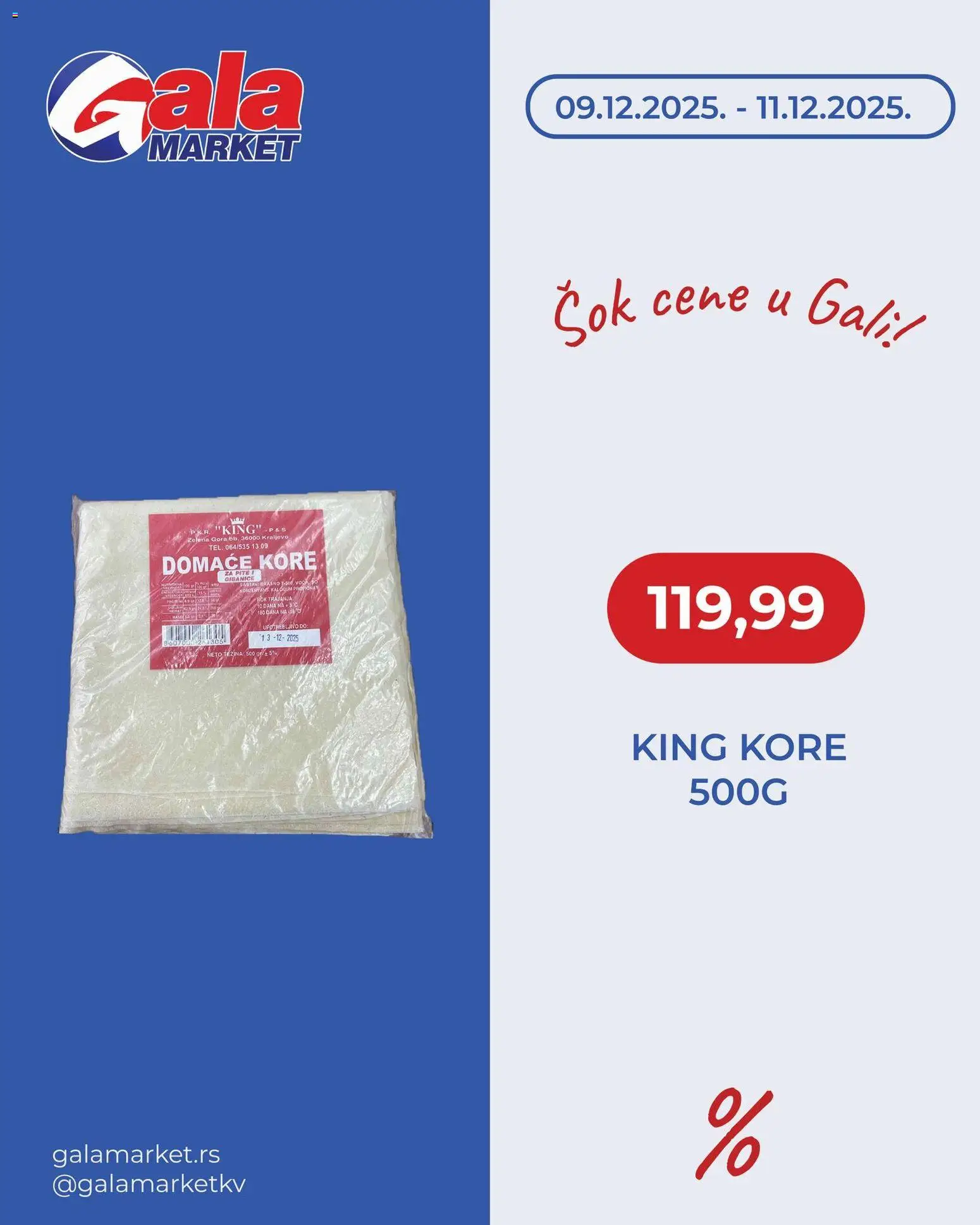 Gala MARKET katalog - važi od 09.12.2025 | Strana: 2 | Proizvode: Brašno, Sok