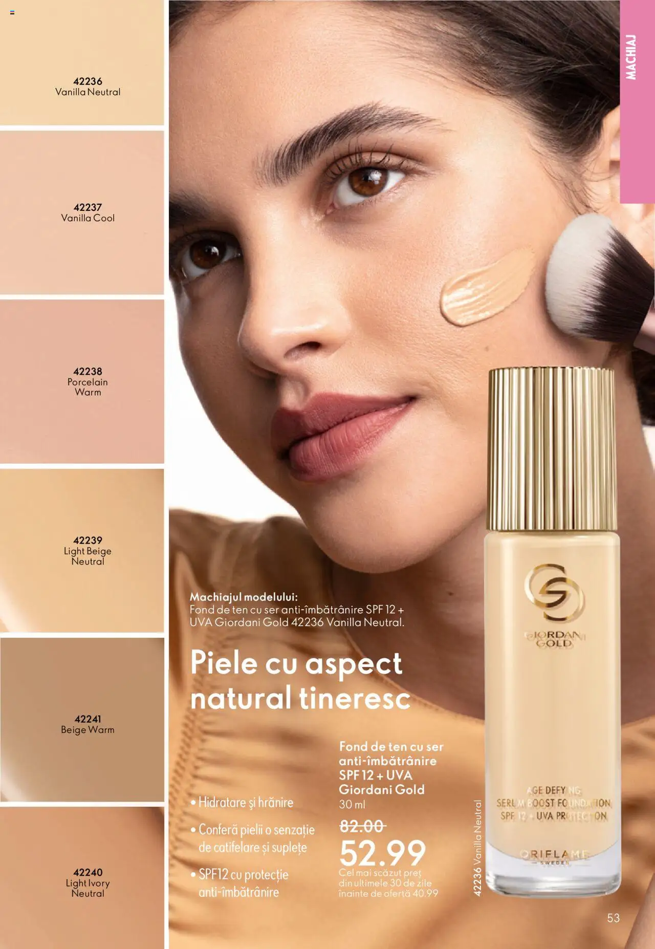 Oriflame catalog 13 2025 – valabil de la 10.09.2025 | Pagină: 53 | Produse: Fond de ten, Serum, Machiaj