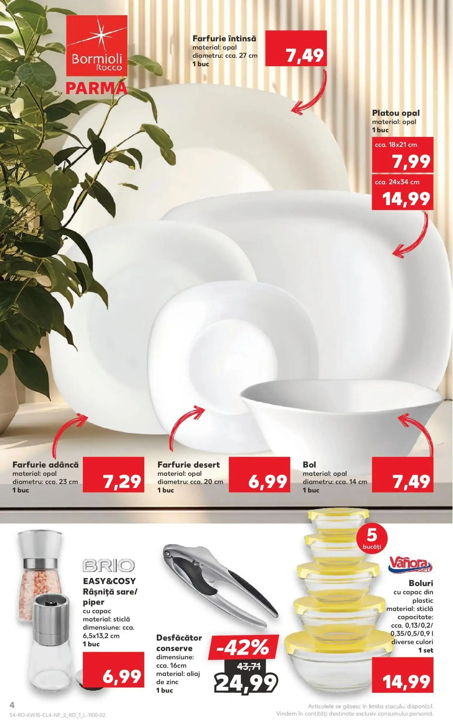 Noul catalog Kaufland – valabil de la 08.04.2026 | Pagină: 4 | Produse: Bol, Farfurie, Piper