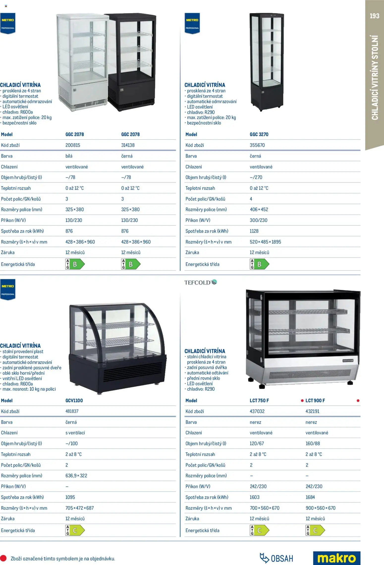 Makro leták - Gastro vybavení a zařízení od 01.02.2026 | Strana: 193 | Produkty: Vitrína, Police, LED