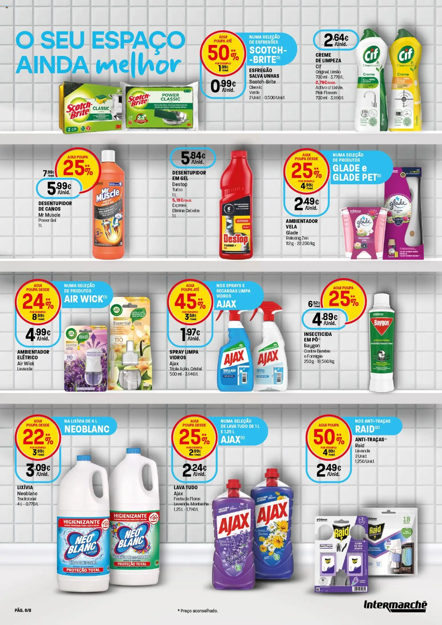Intermarché Folheto Contact │ válido de 05.03.2026 | Página: 6 | Produtos: Esfregão, Flores, Creme
