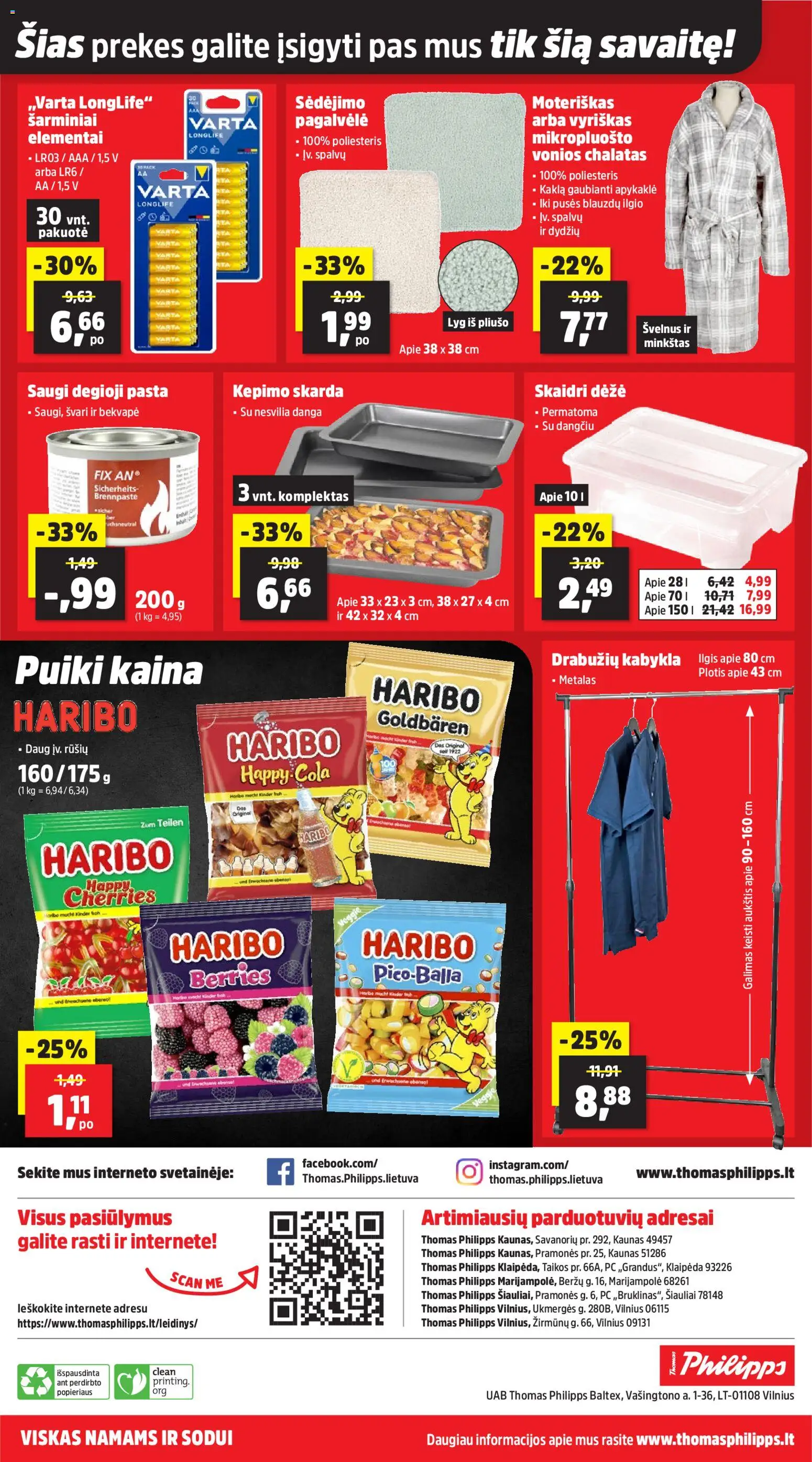 Thomas Philipps akcijos nuo 15.12.2025 | Puslapis: 16 | Prekių: Pagalvėlė, Kabykla, Dėžė, Chalatas