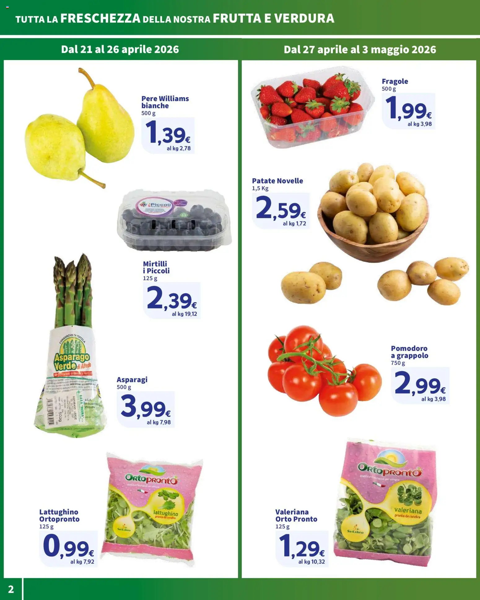 Volantino SIGMA del 21.04.2026 | Pagina: 2 | Prodotti: Fragole, Pomodoro, Mirtilli, Asparagi