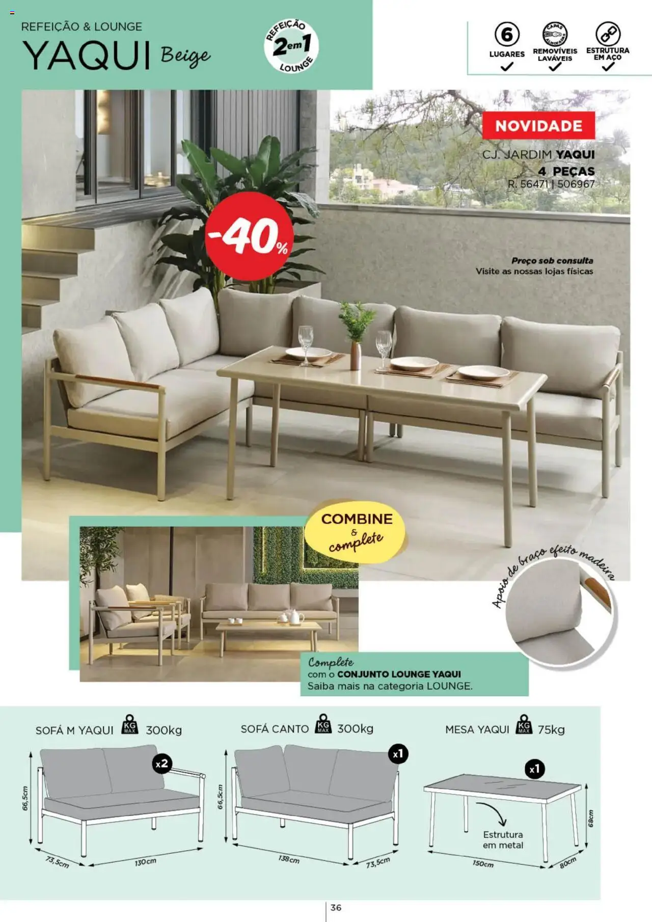 Espaço Casa - Catálogo  Ec Ar Livre  2025 │ válido de 04.03.2025 | Página: 36 | Produtos: Sofá, Mesa