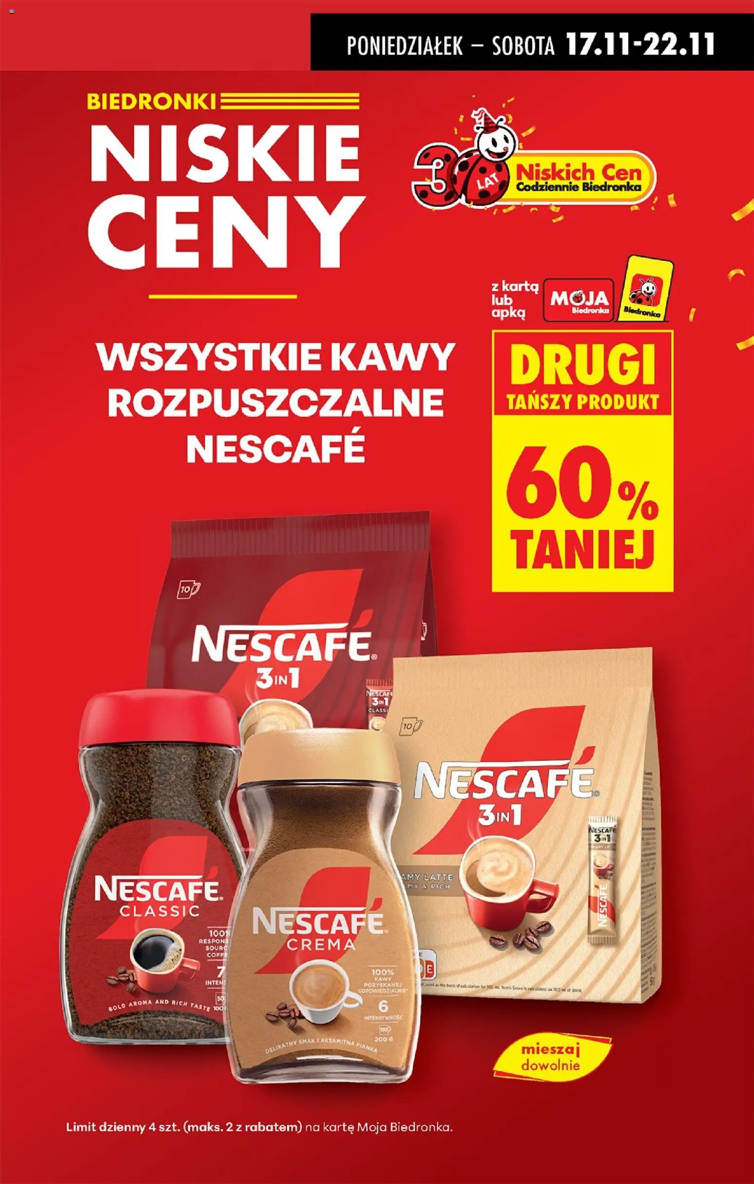 Biedronka gazetka od 17.11.2025 | Strona: 13 | Produkty: Karta, Nescafe, Kawa rozpuszczalna, Kawa