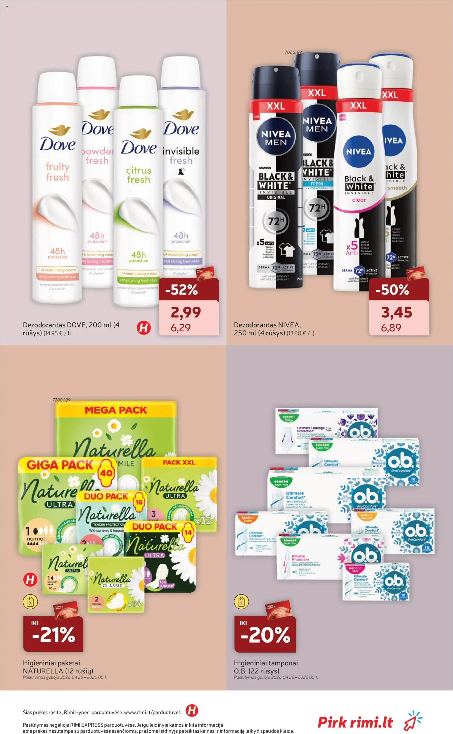 Rimi akcijos nuo 28.04.2026 | Puslapis: 13 | Prekių: Dezodorantas
