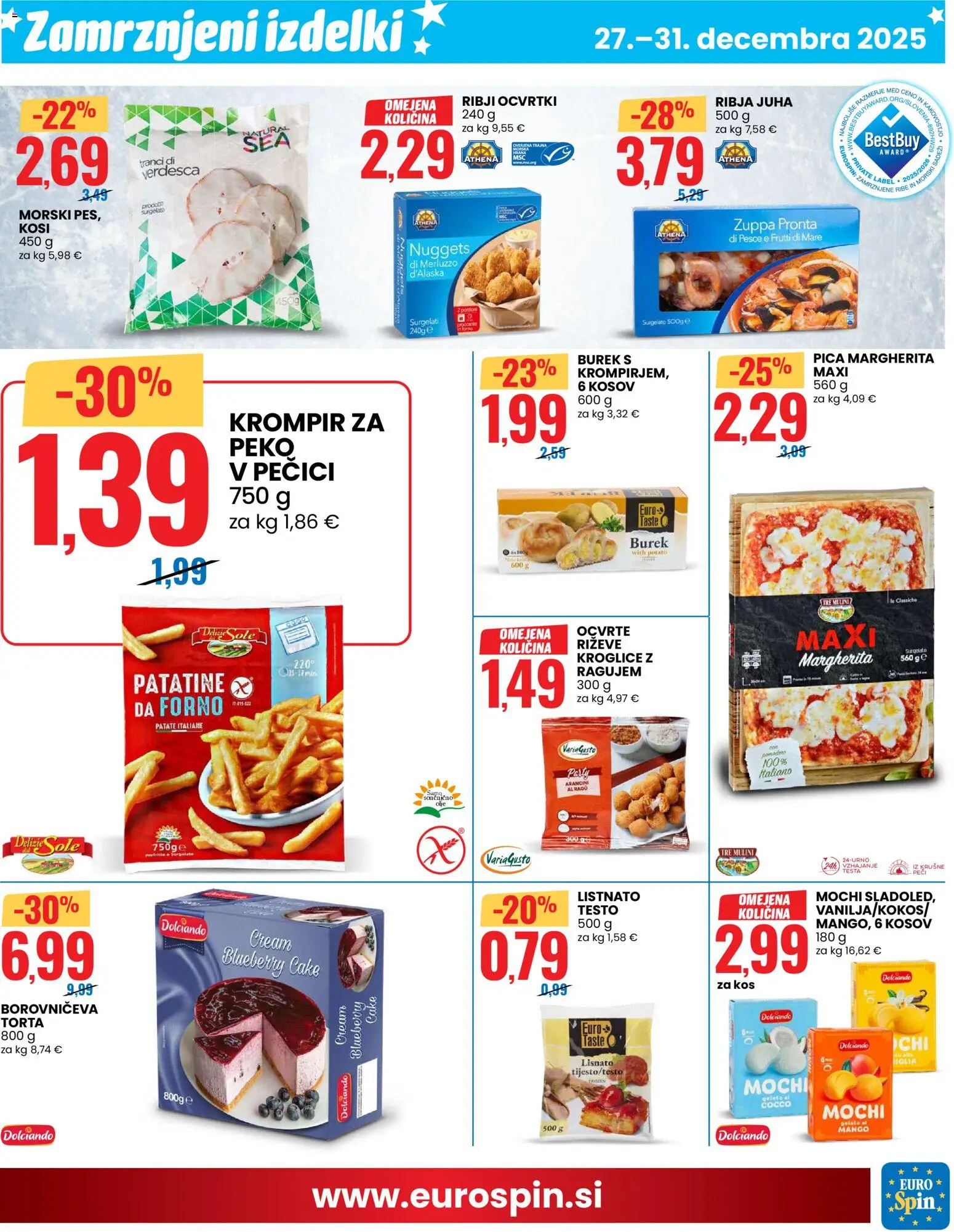 Novi Eurospin katalog ponudbe – veljaven od 27.12.2025 | Stran: 5 | Izdelki: Juha, Pica, Krompir, Mango